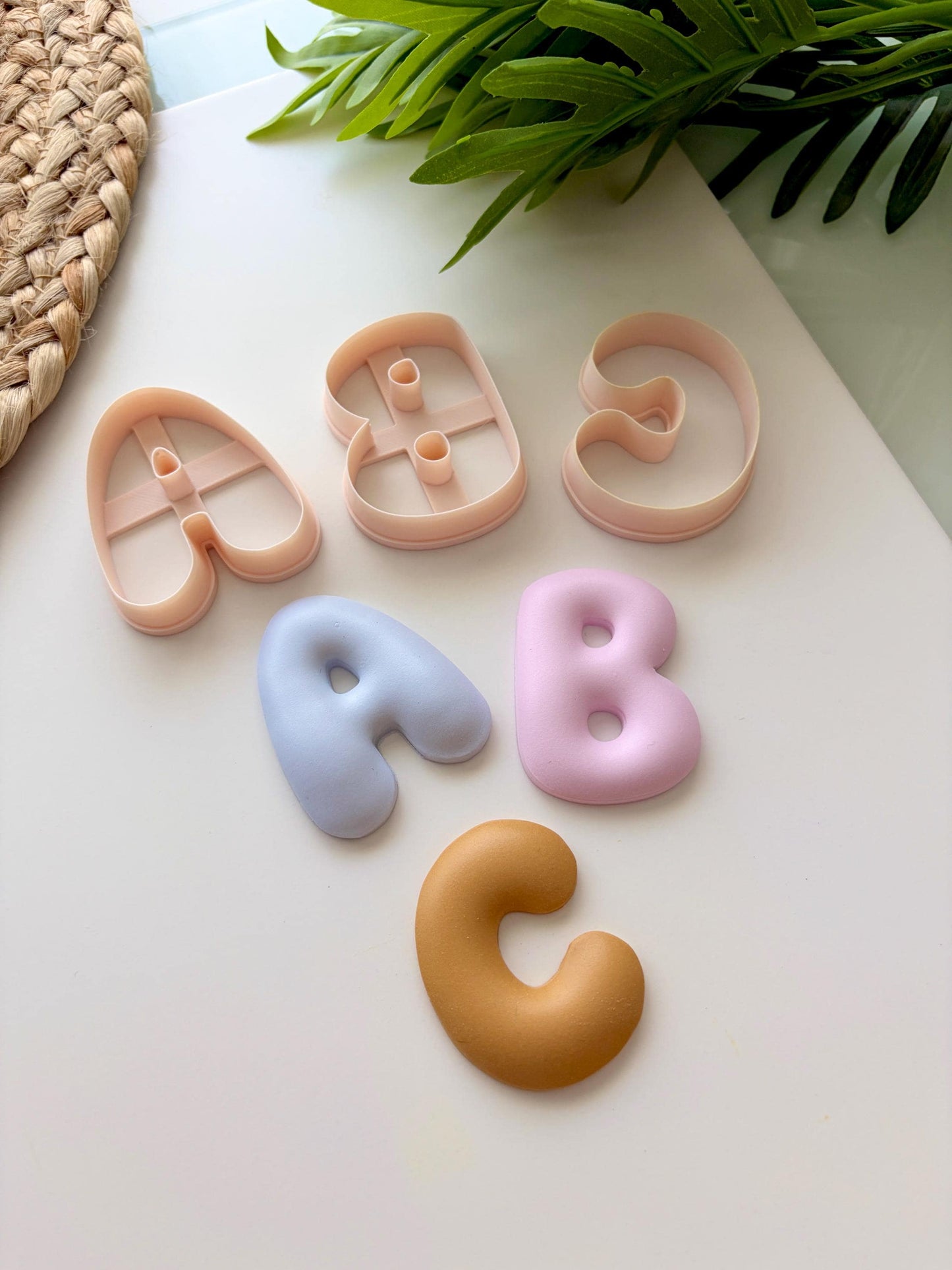 Bubble Alphabet Clay Cutters: Polymer Earring Making Tool (50mm/ 2")