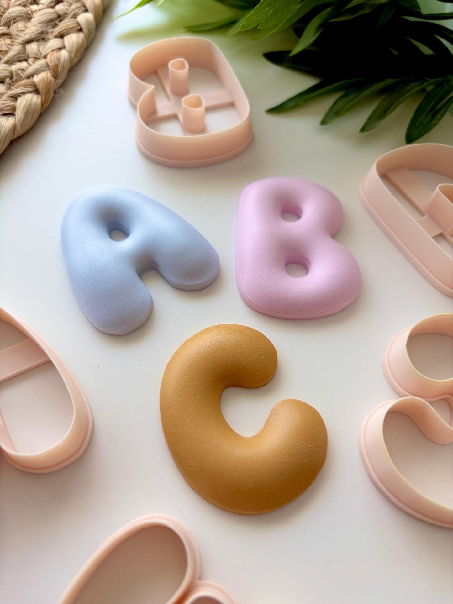 Bubble Alphabet Clay Cutters: Polymer Earring Making Tool (50mm/ 2")