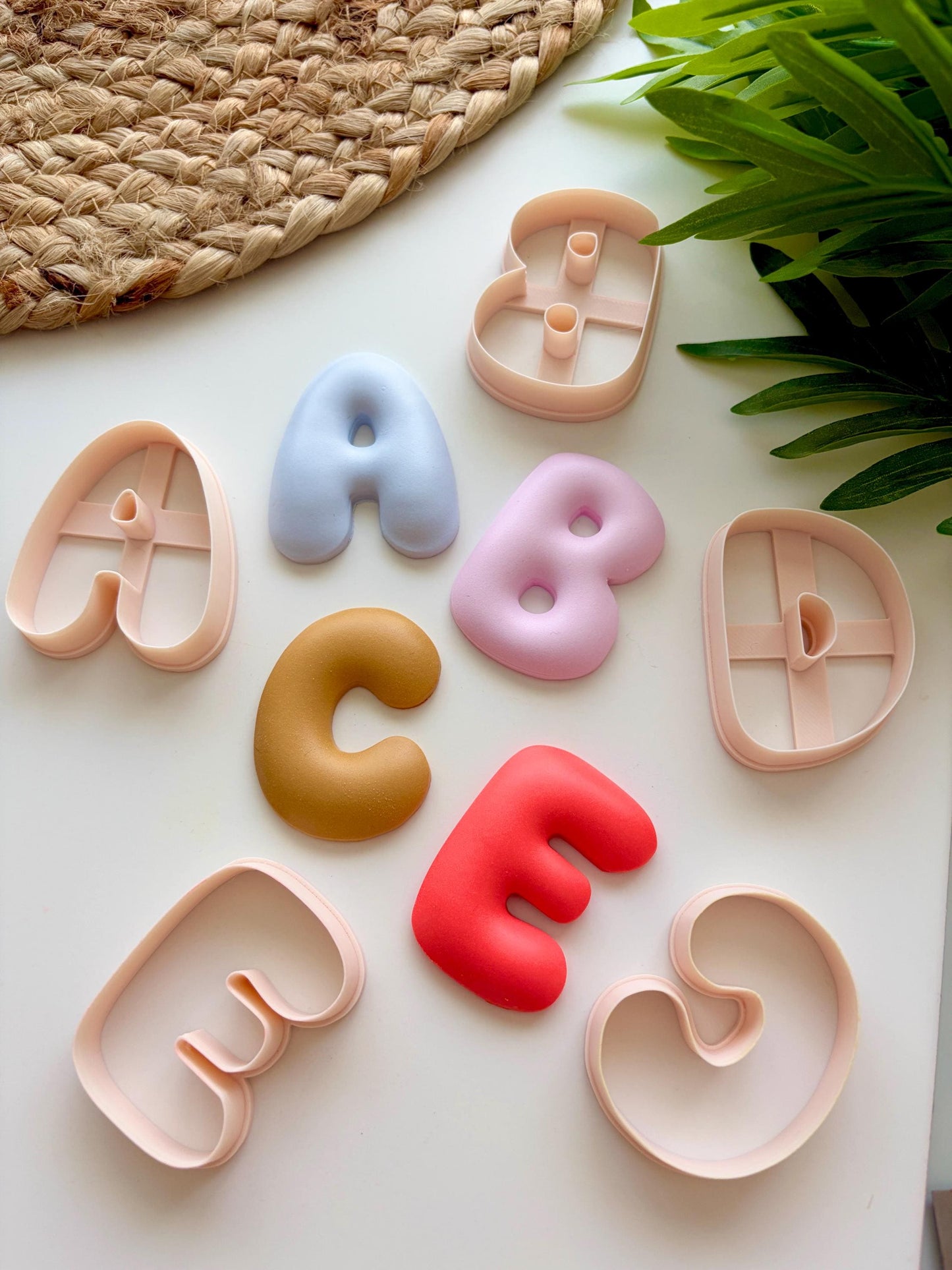 Bubble Alphabet Clay Cutters 25mm: Polymer Earring Making Tool (25mm/ 1")