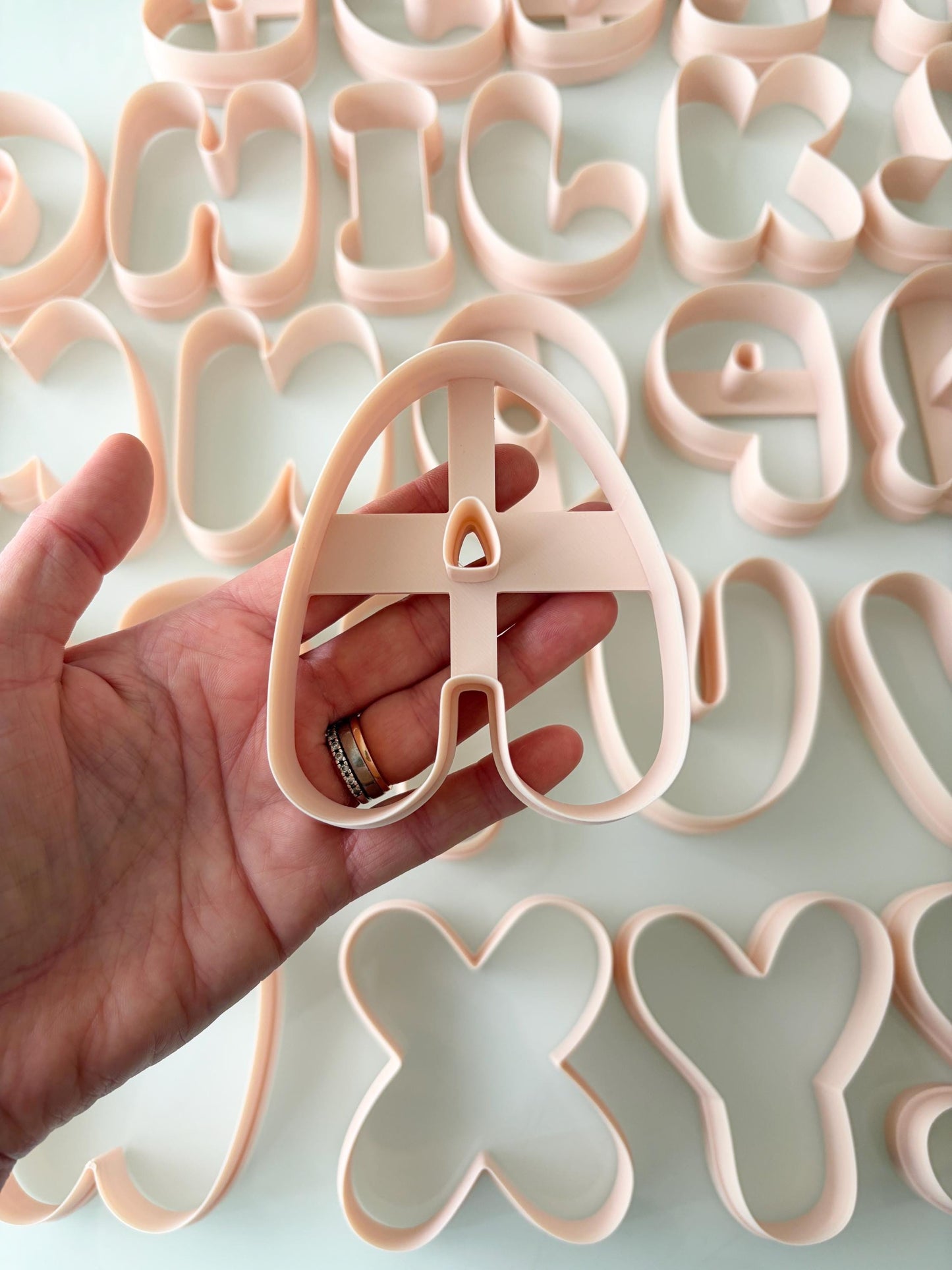 Bubble Alphabet Clay Cutters 90cm: Polymer Earring Making Tool (90mm/ 3.5")