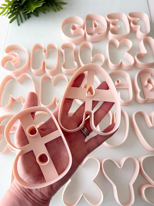 Bubble Alphabet Clay Cutters 90cm: Polymer Earring Making Tool (90mm/ 3.5")