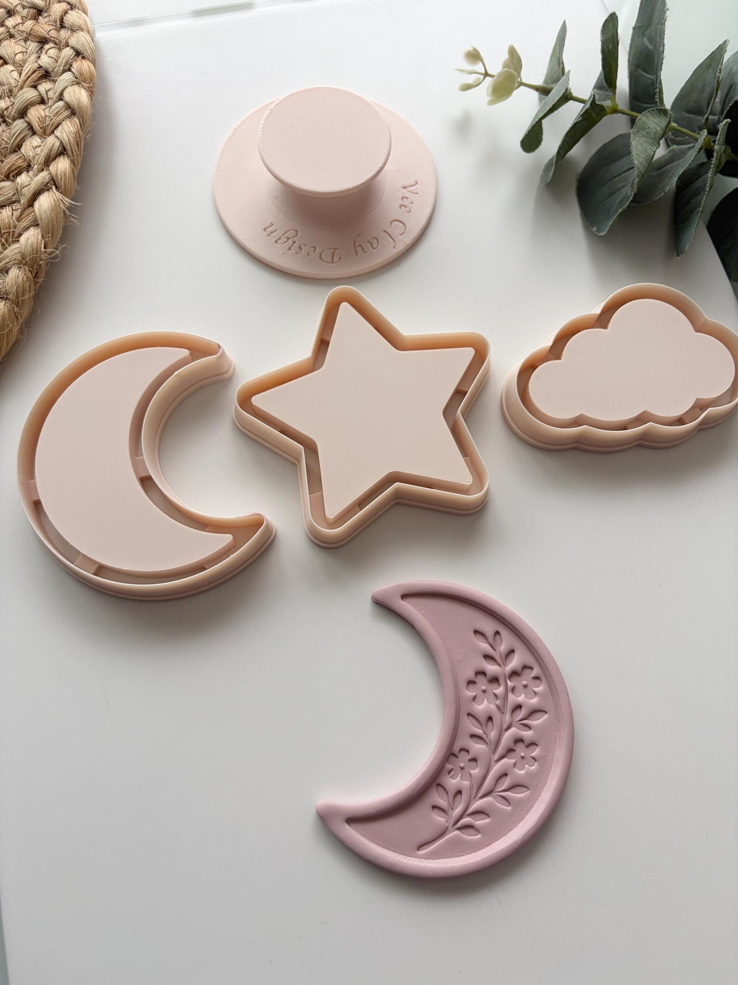 Flat Edge Trinket Dish, Stamp + Tool Bundle -  Polymer Clay Cutters - VeeClayDesign Shop