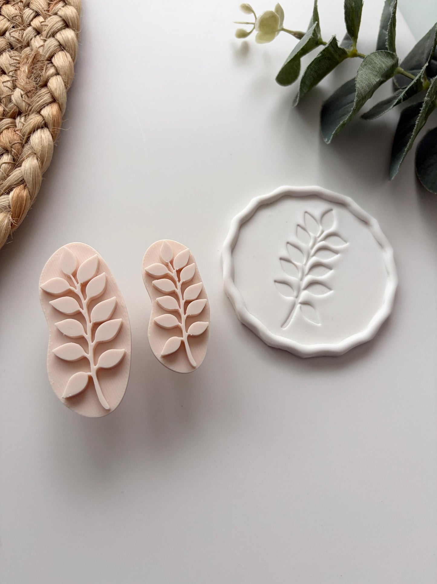 DIGITAL STL Leaves Trinket Stamp: Polymer Clay Cutter, Jewelry & Earring Making Tools