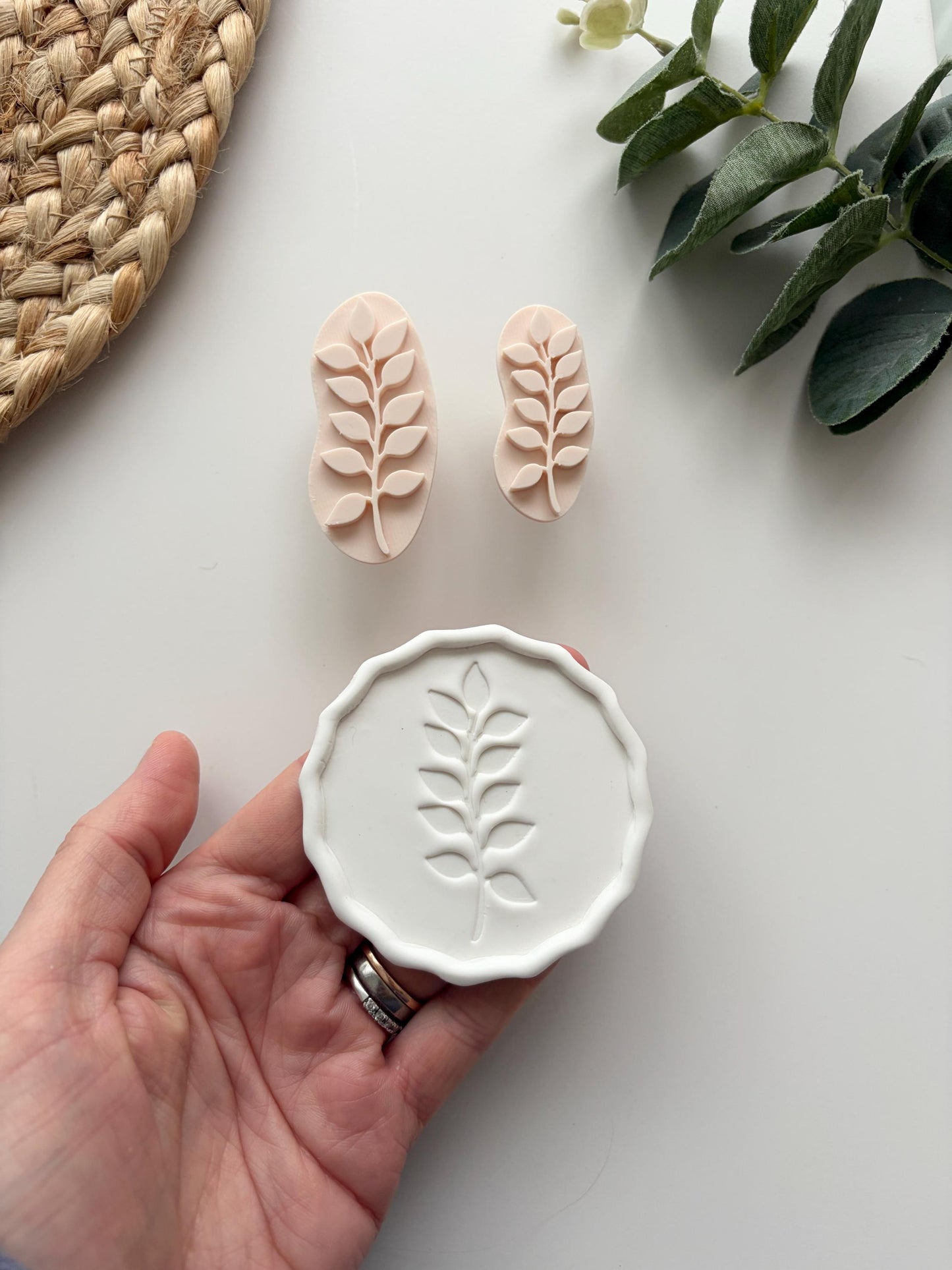 Leaves Trinket Stamp: Polymer Clay Cutter, Jewelry & Earring Making Tools