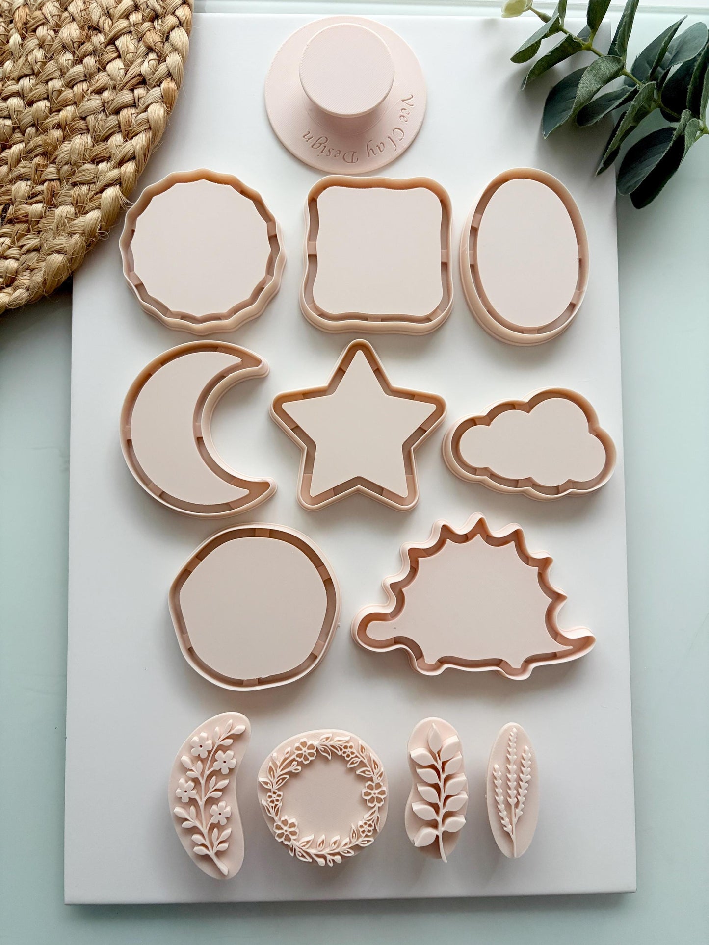 Flat Edge Trinket Dish, Stamp + Tool Bundle -  Polymer Clay Cutters - VeeClayDesign Shop