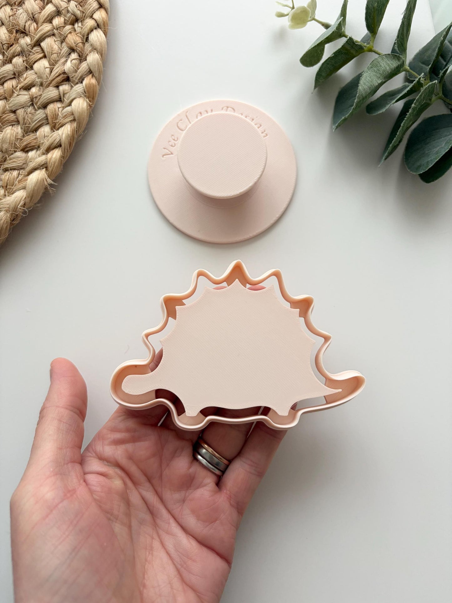 DIGITAL STL Dinosaur Flat Edge Trinket & Jewellery Dish Polymer Clay Cutter - VeeClayDesign Shop