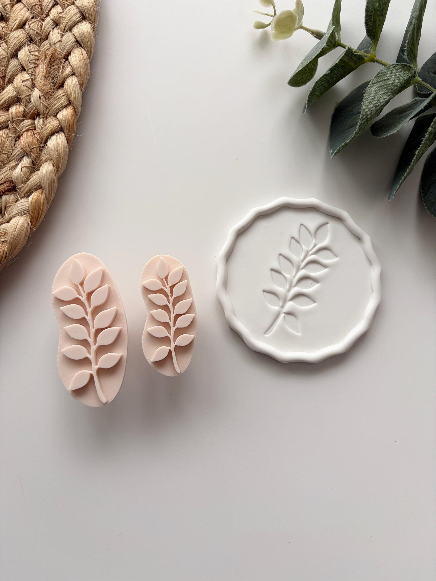 Leaves Trinket Stamp: Polymer Clay Cutter, Jewelry & Earring Making Tools