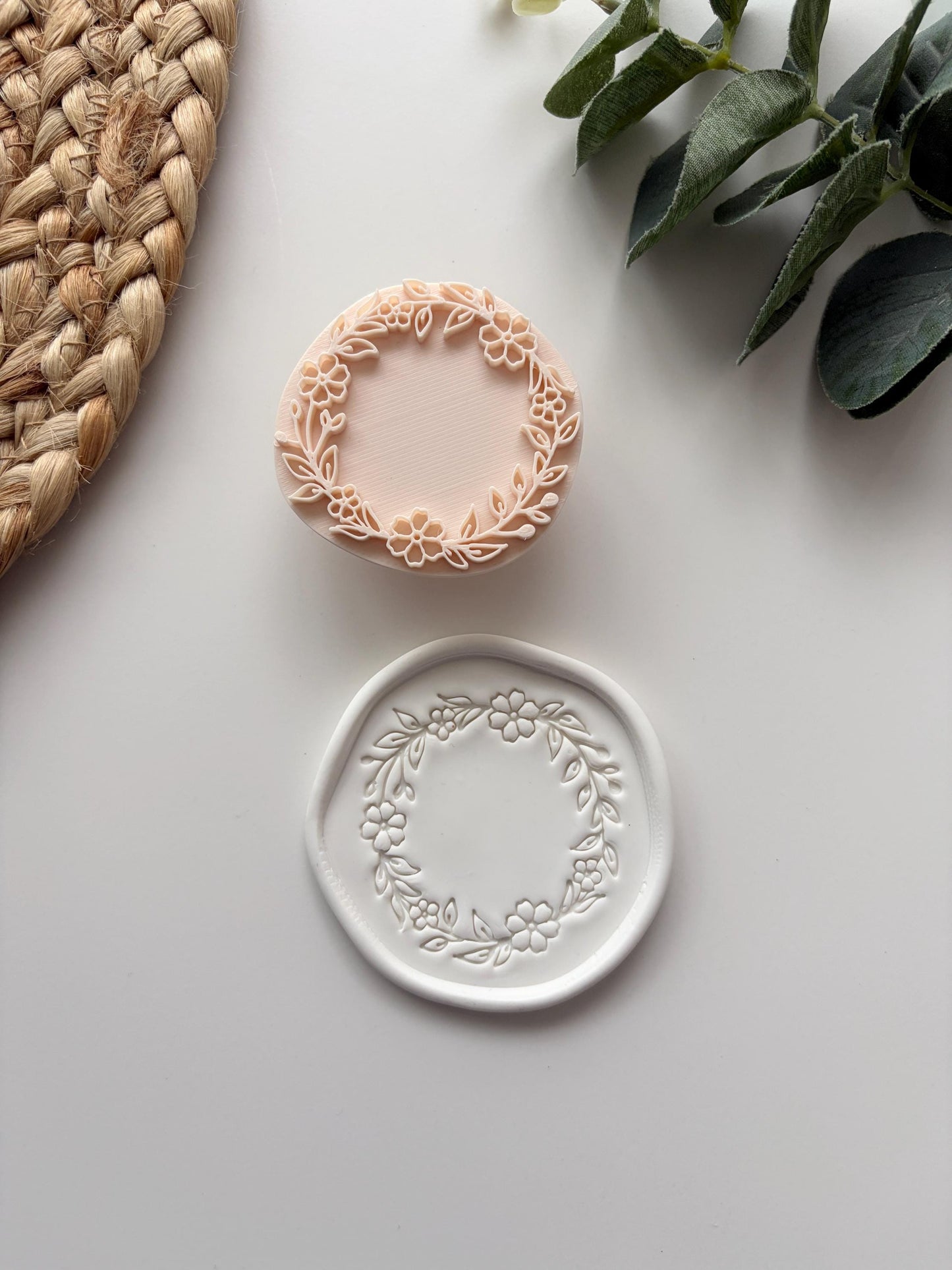 DIGITAL STL Floral Circle Trinket Stamp: Polymer Clay Cutter, Jewelry & Earring Making Tools