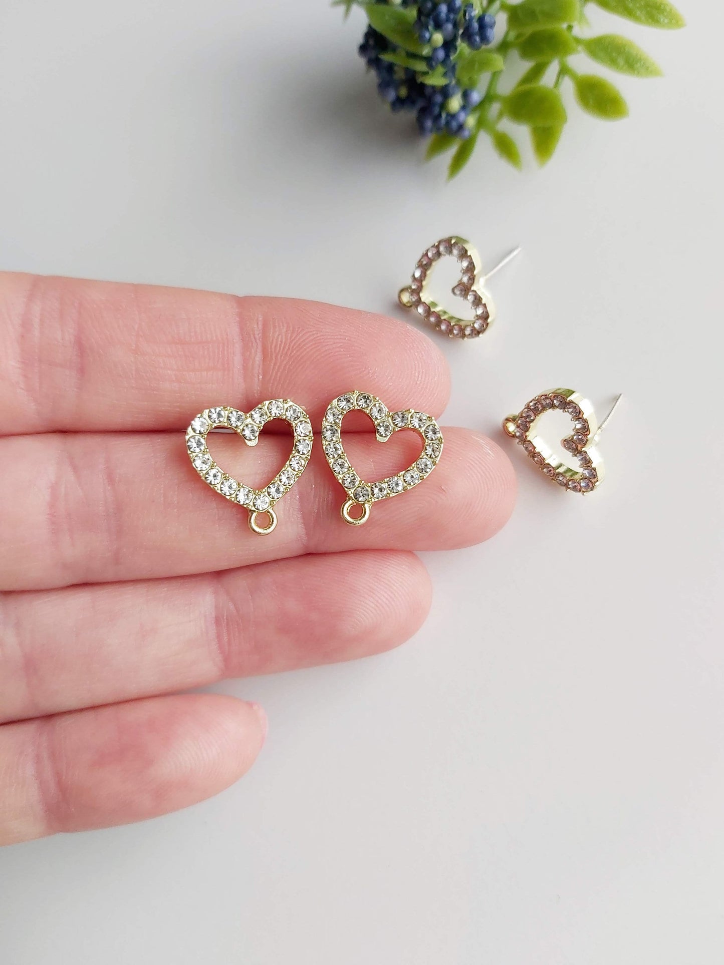 Sparkling Heart Studs