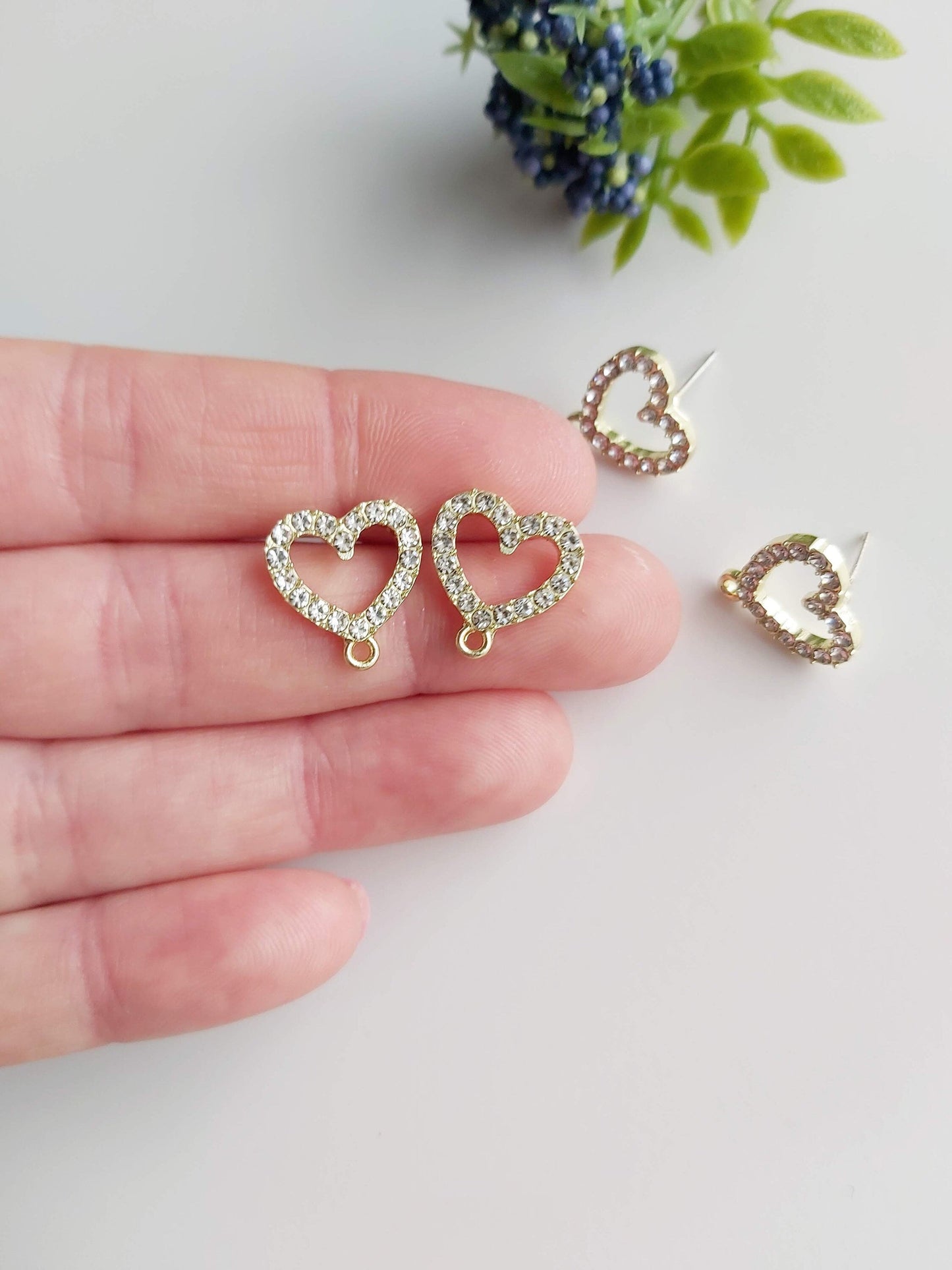 Sparkling Heart Studs