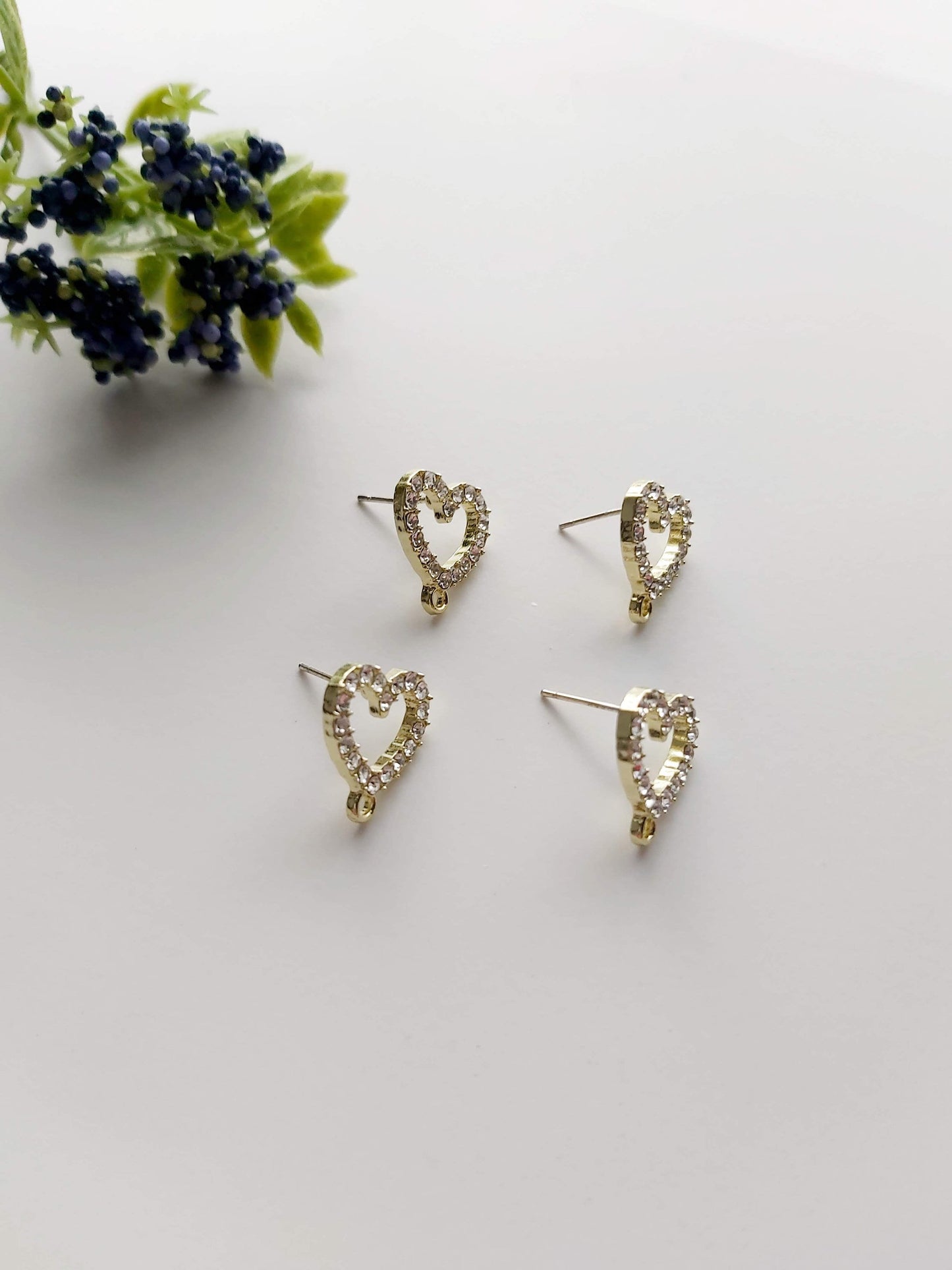 Sparkling Heart Studs