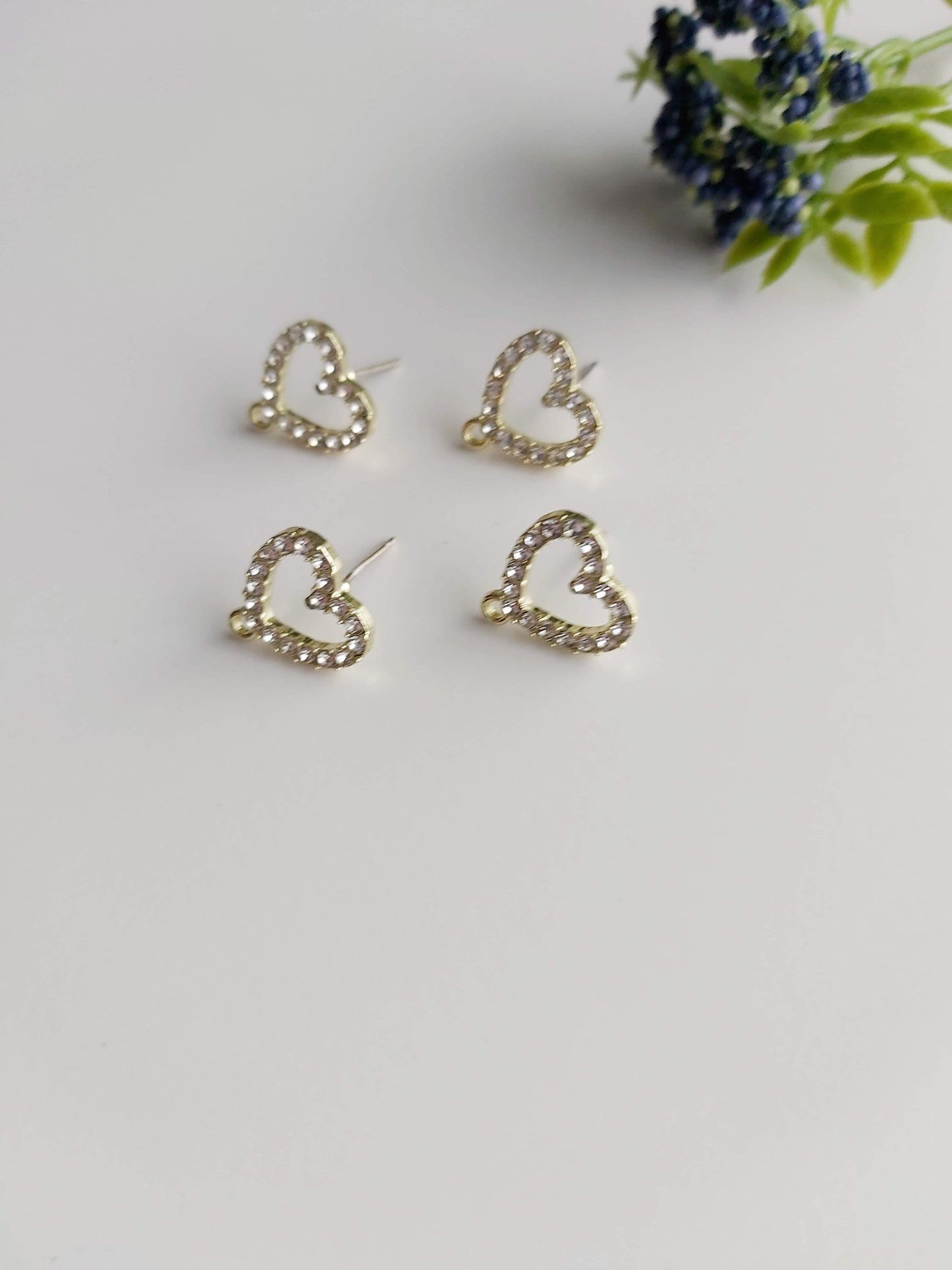 Sparkling Heart Studs