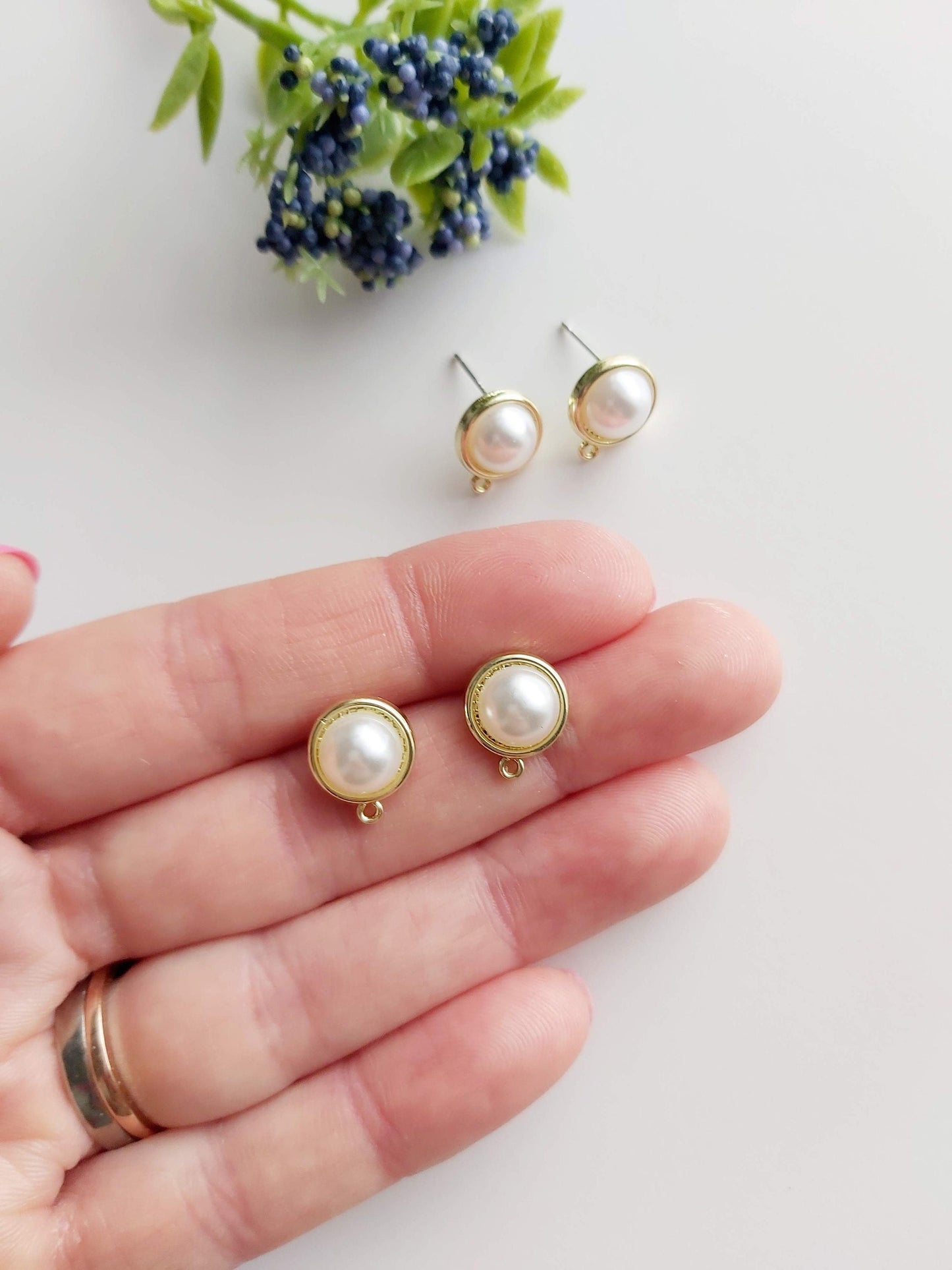 Pearls Circle Studs