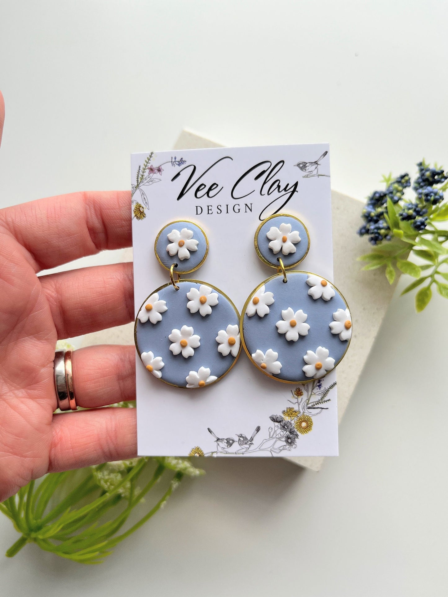 Blue Daisies Earrings