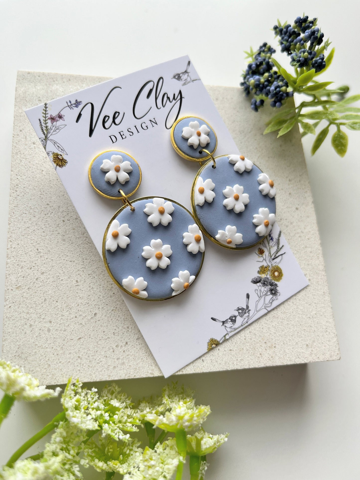 Blue Daisies Earrings