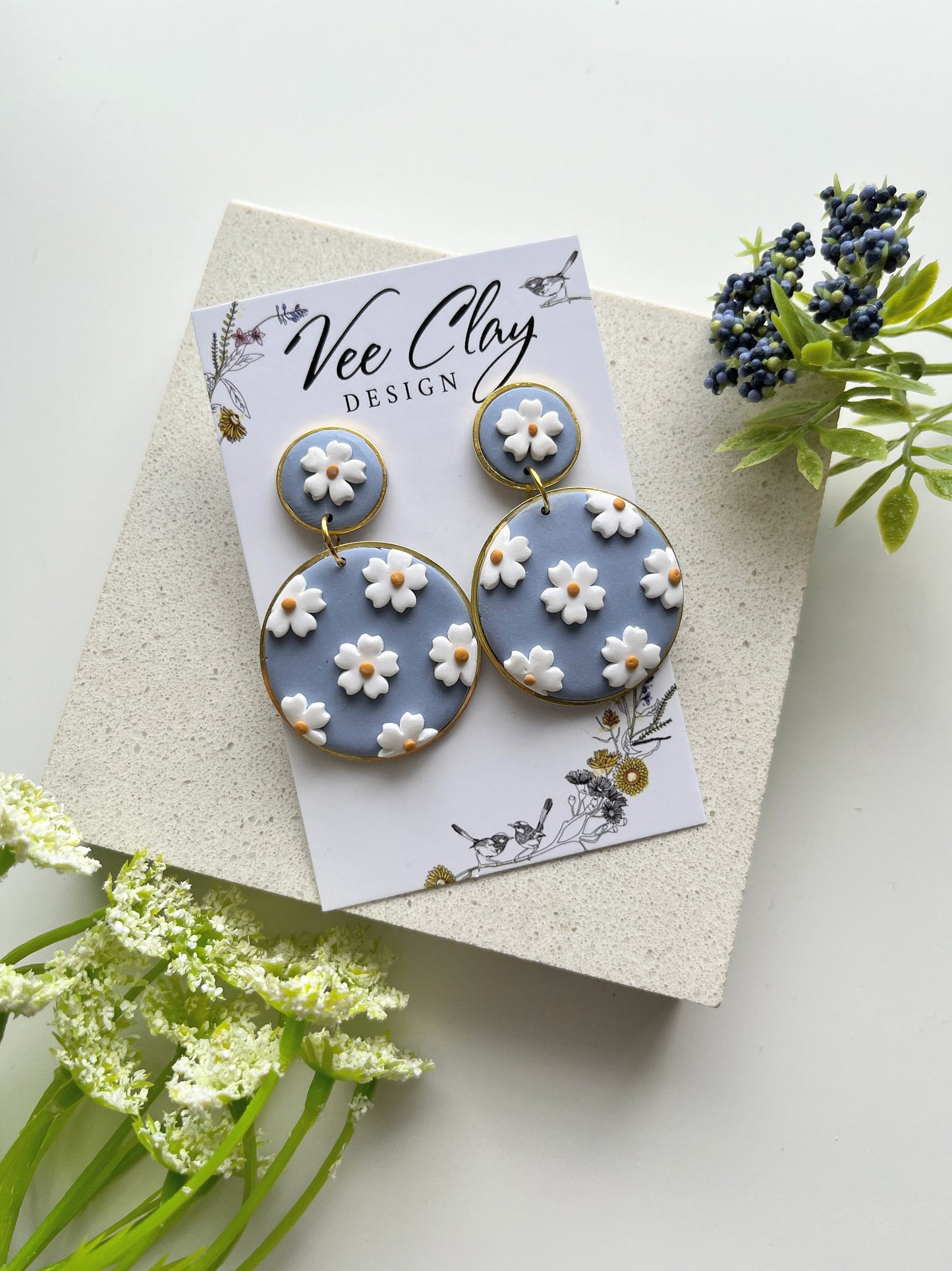 Blue Daisies Earrings