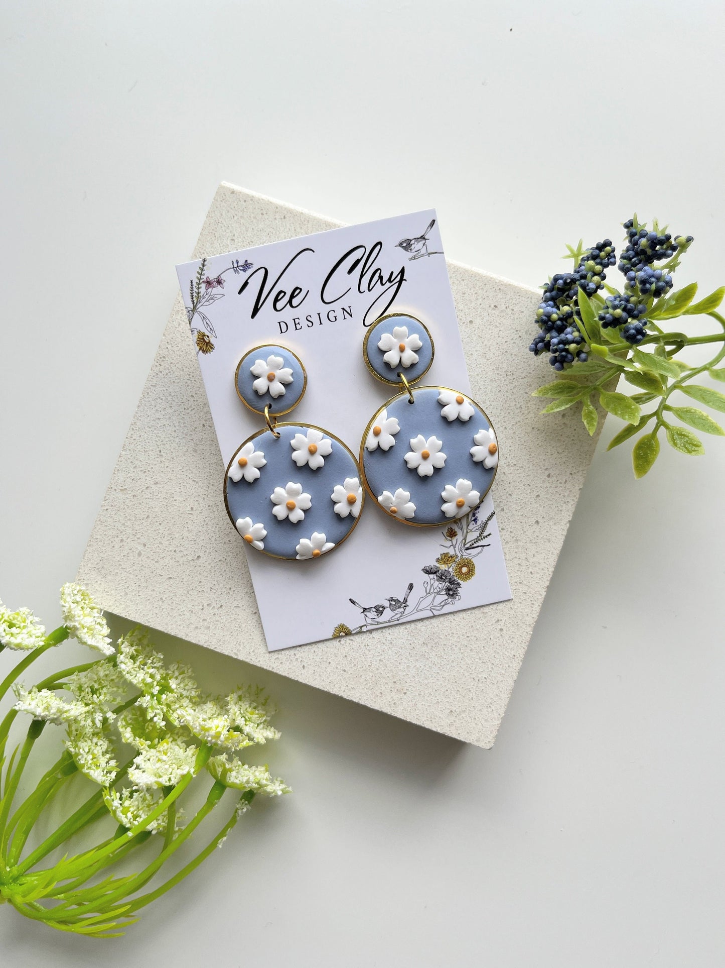 Blue Daisies Earrings