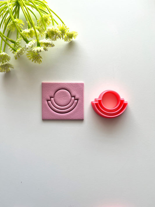 Cercle coupé Art Déco en relief