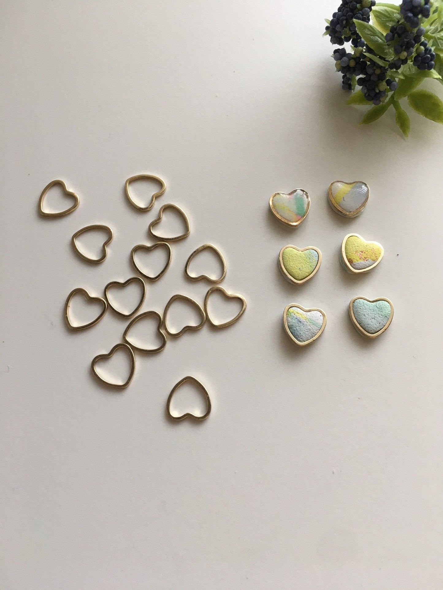 Heart Brass Charms #2