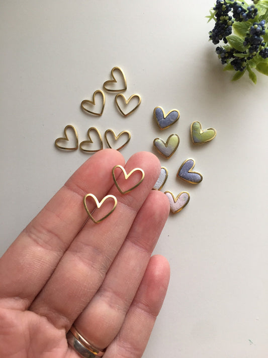 Heart Brass Charms #1