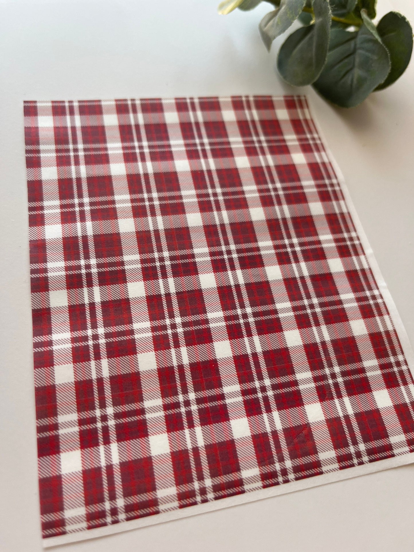 Gingham Burgundy Image Transfer Paper