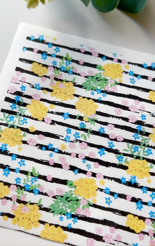 Stripy Mimosa Flower Image Transfer Paper