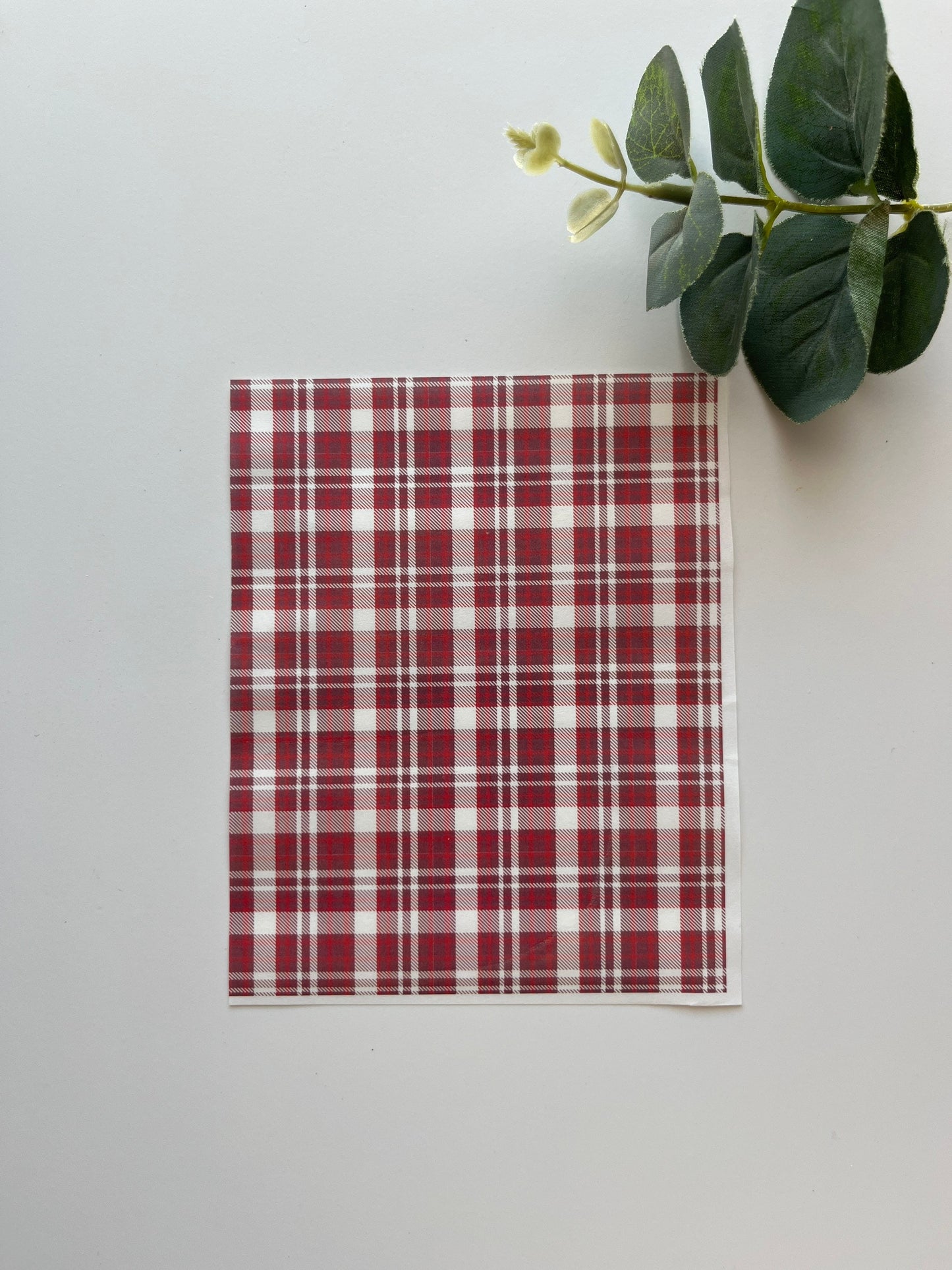 Gingham Burgundy Image Transfer Paper