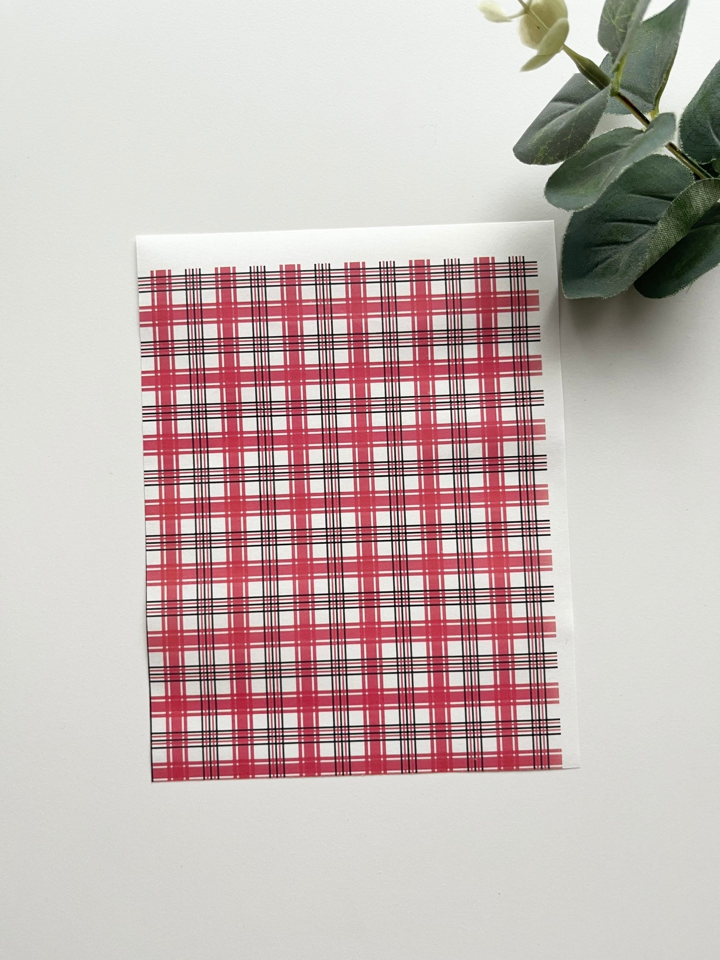 Tartan Red Image Transfer Paper