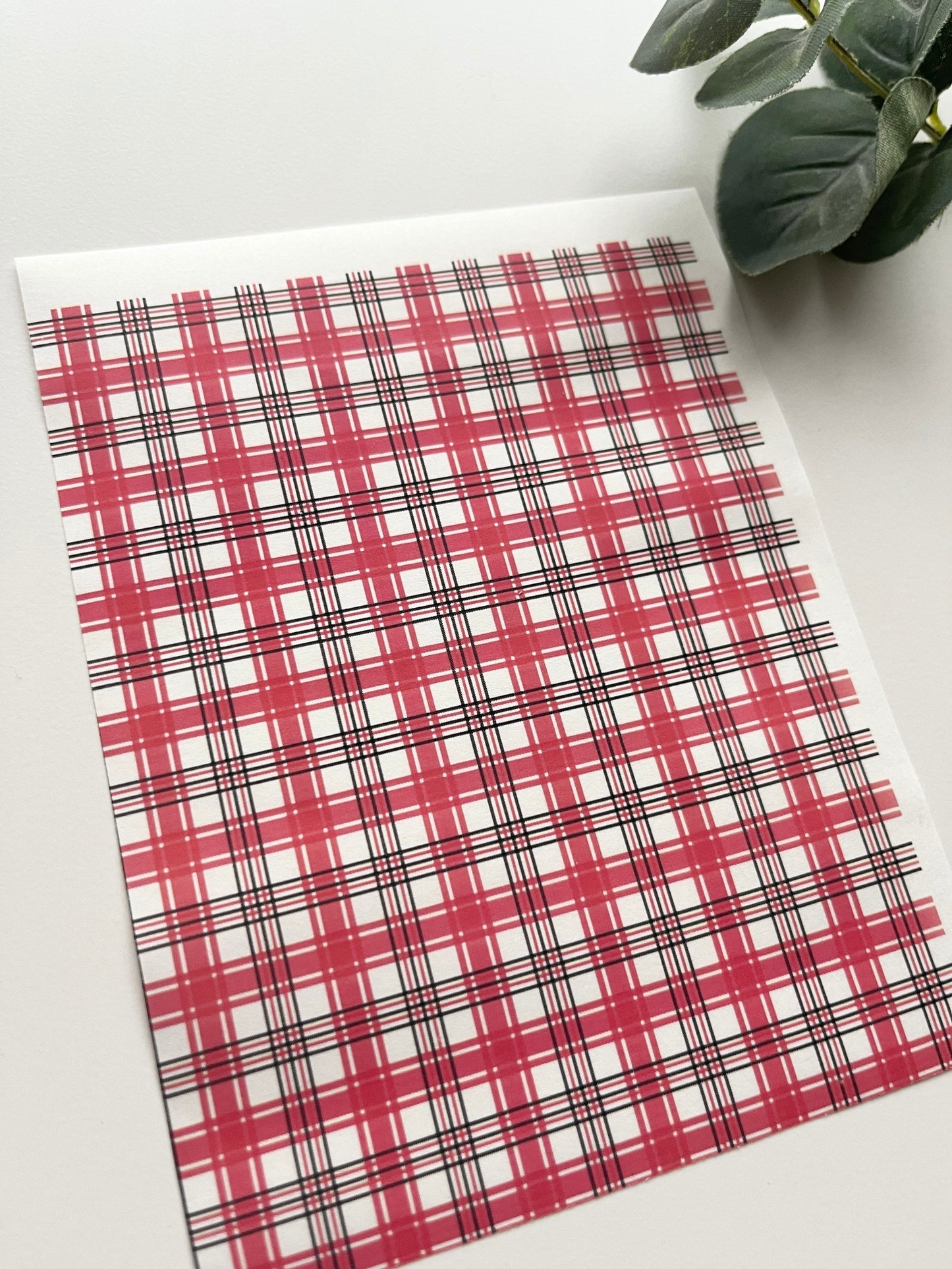 Tartan Red Image Transfer Paper