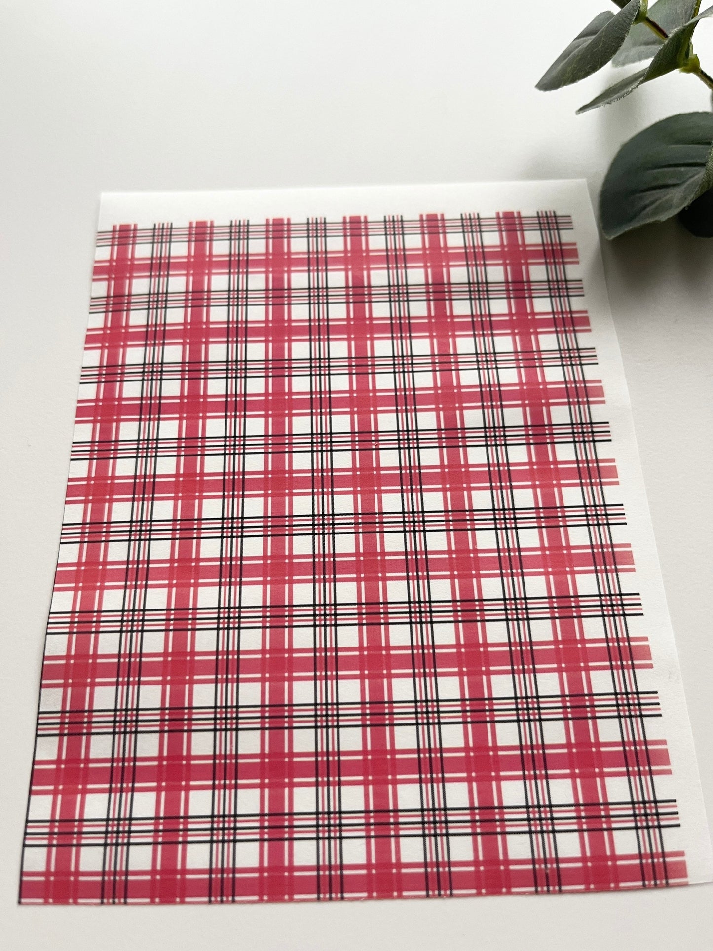 Tartan Red Image Transfer Paper