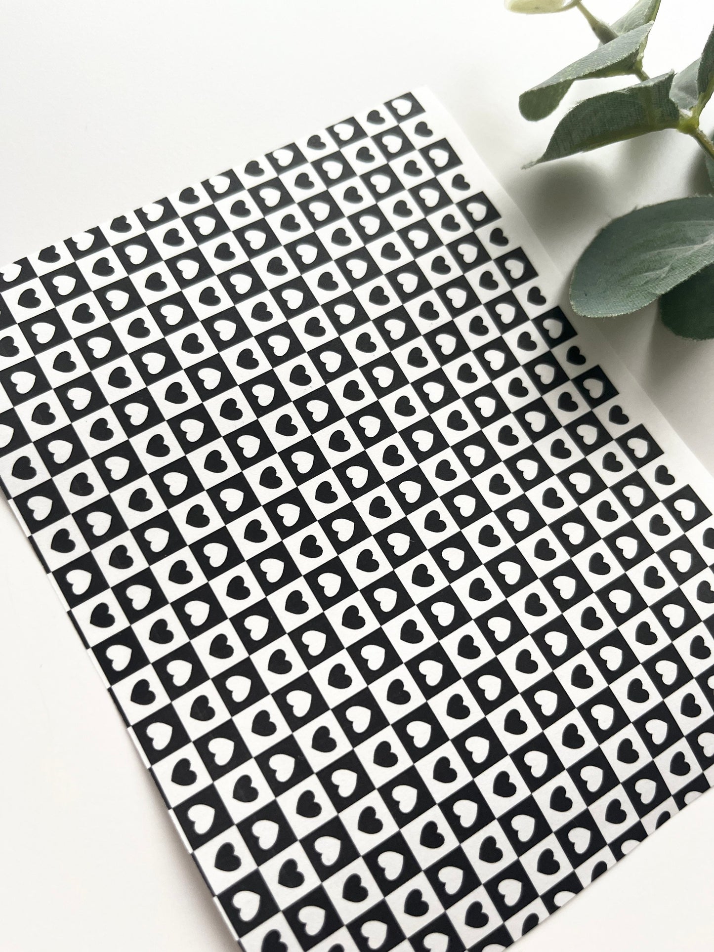 Chequered Hearts Image Transfer Paper