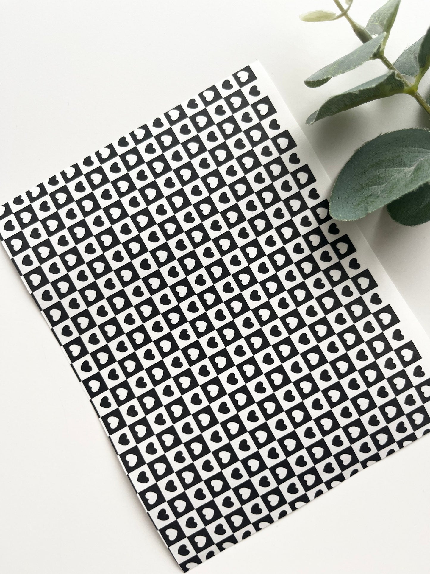 Chequered Hearts Image Transfer Paper