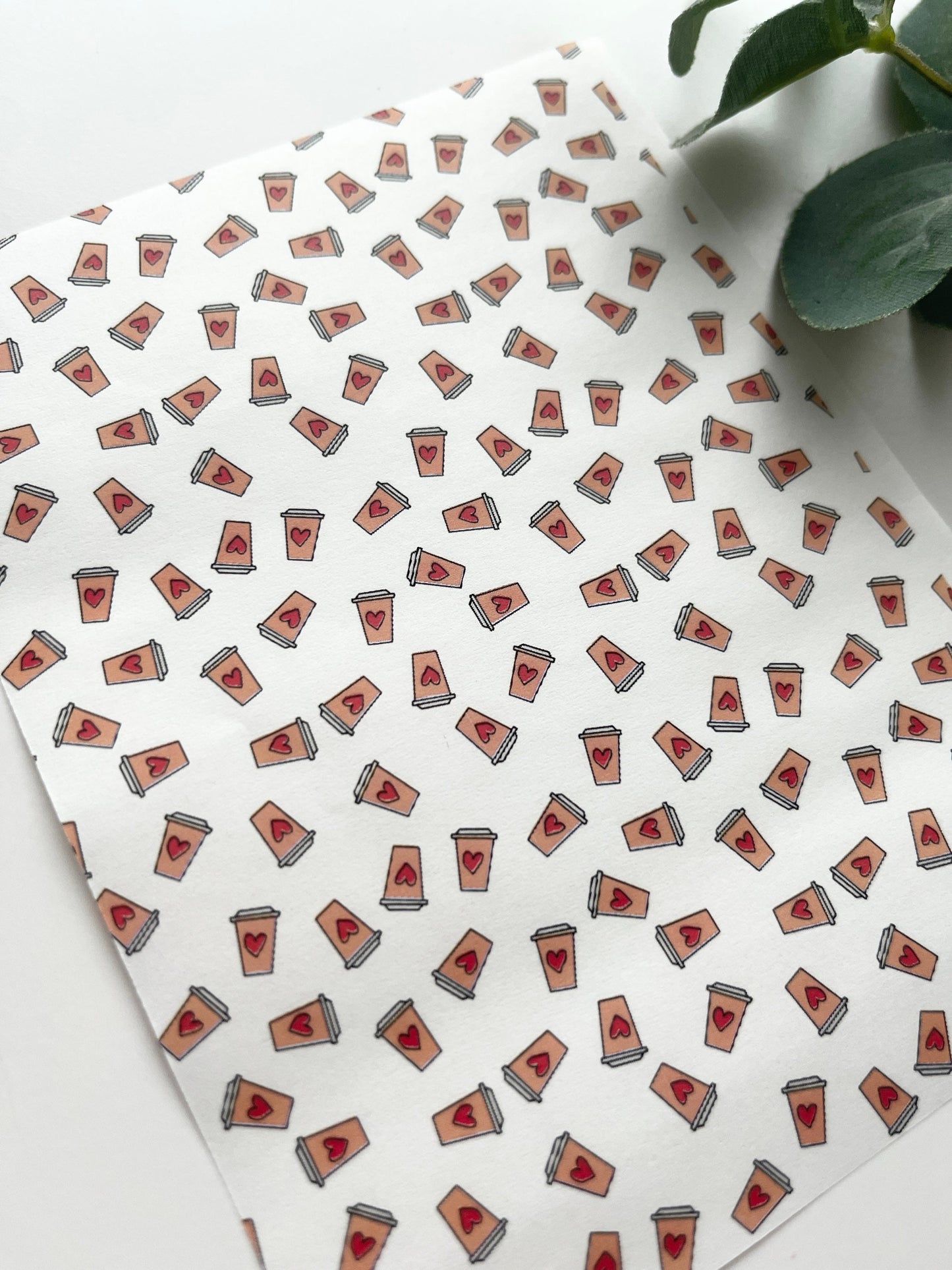 Takeaway Heart Cups Transfer Paper