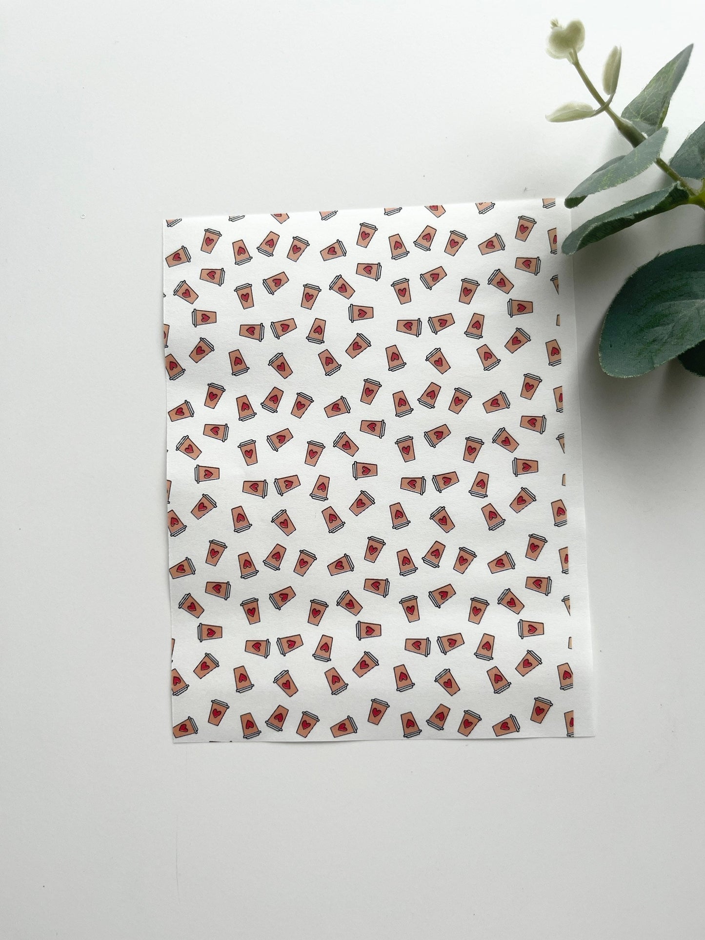 Takeaway Heart Cups Transfer Paper