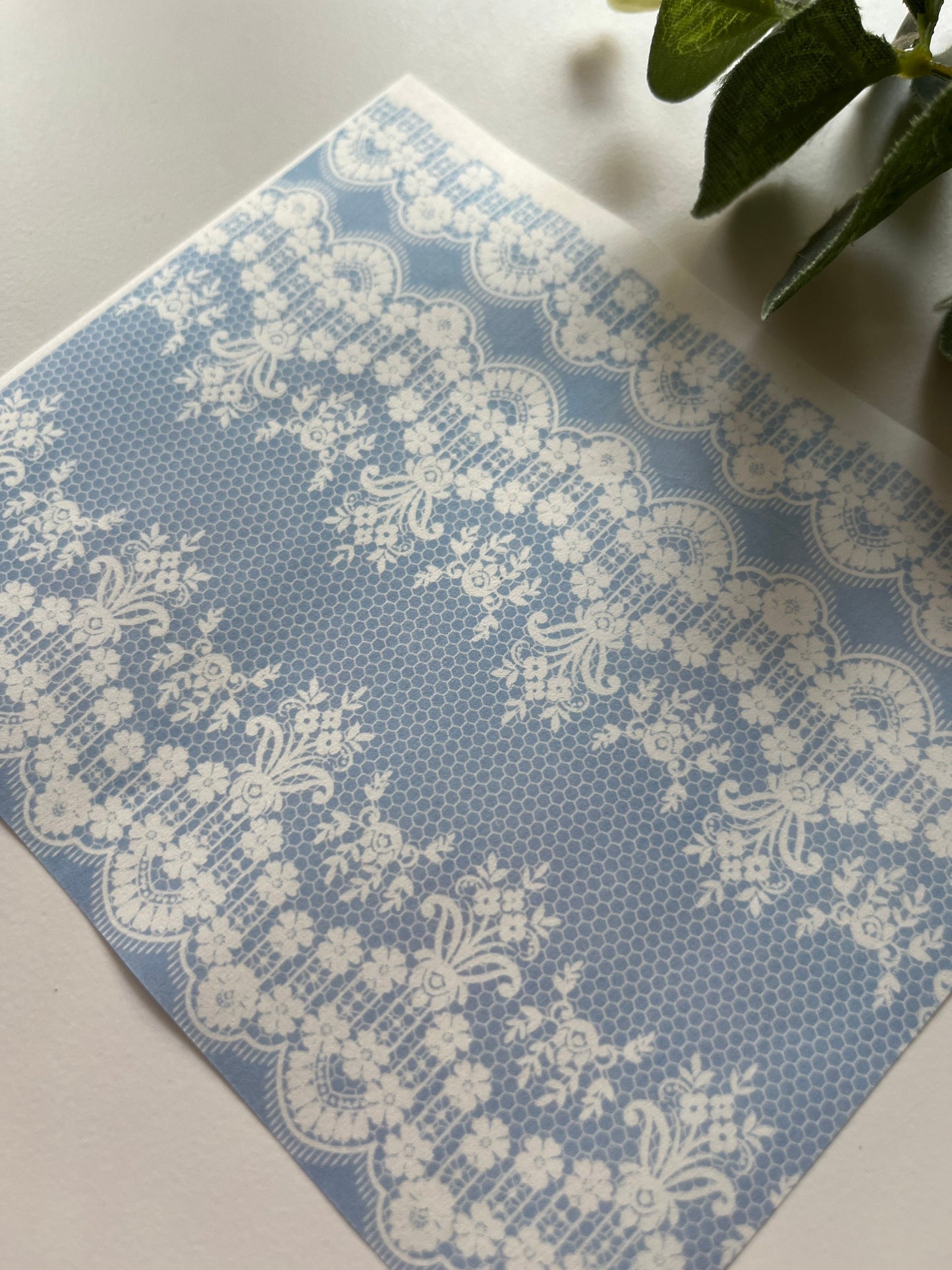 Grey Blue Lace Image Transfer Paper