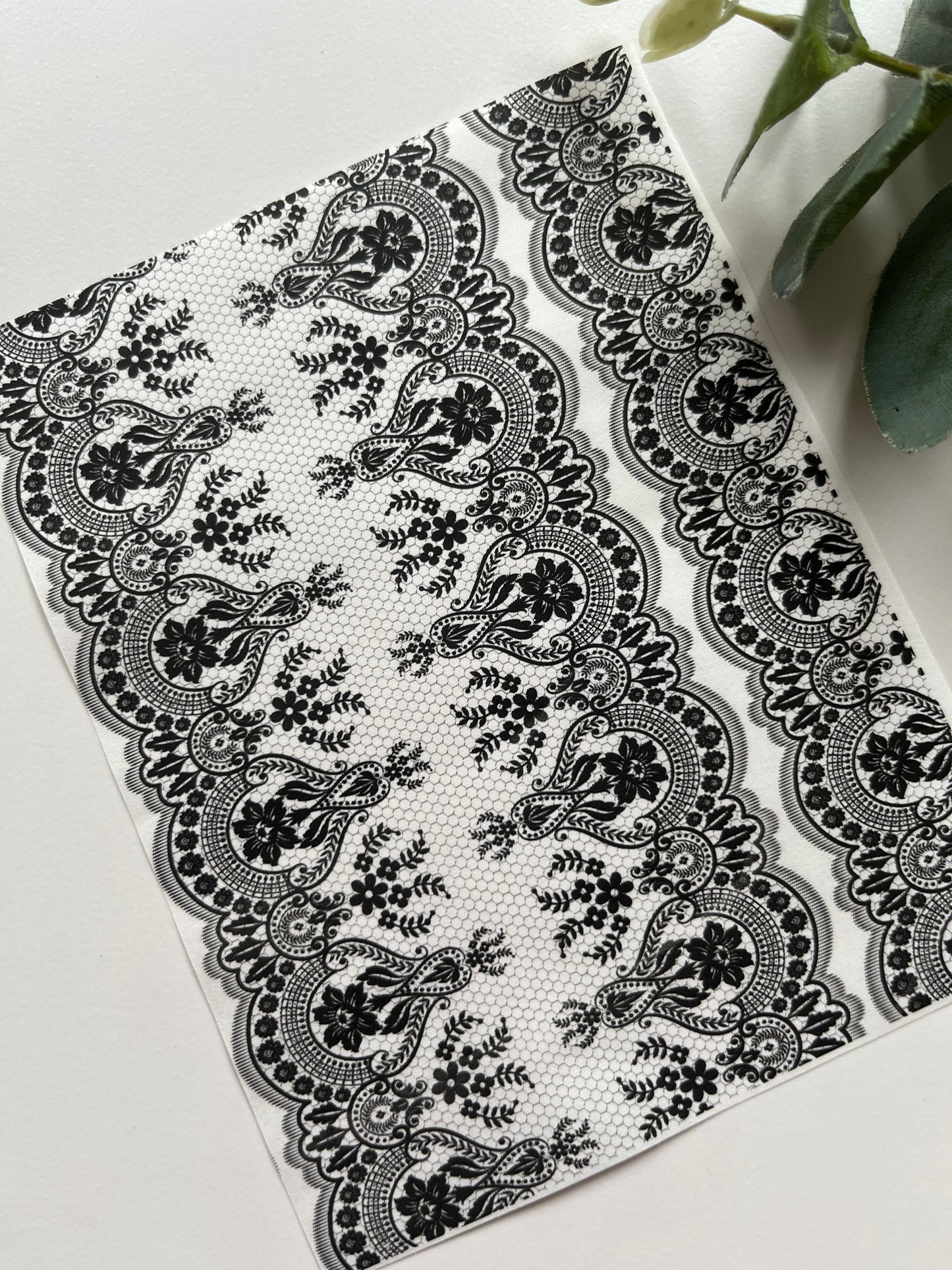 Black Lace Image Transfer Paper