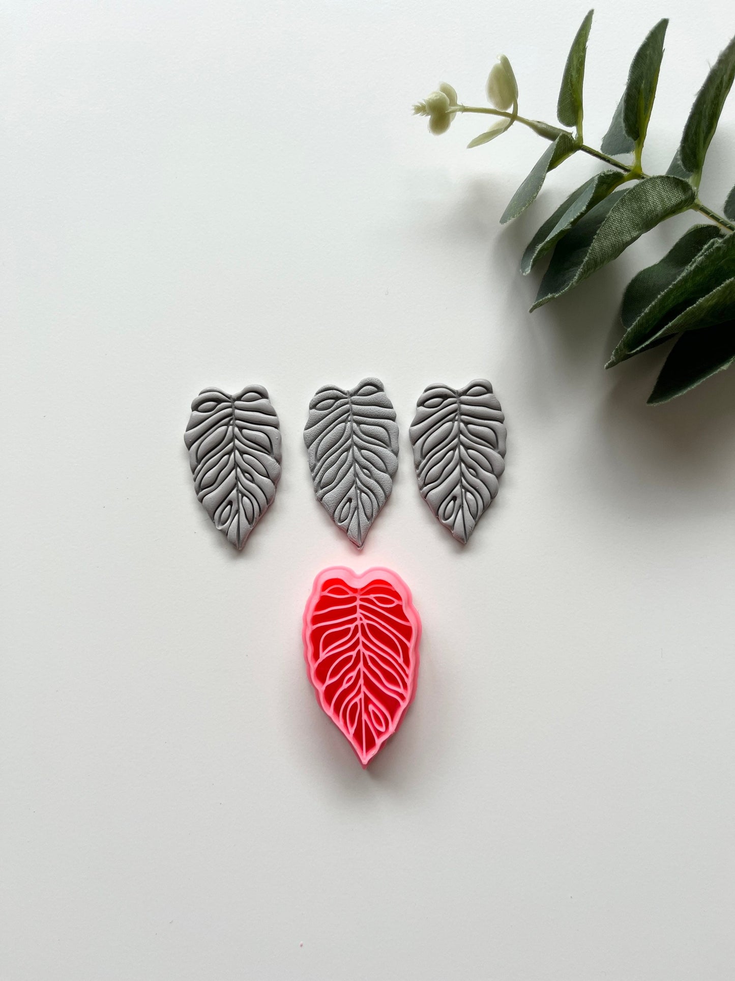 Feuille tropicale en relief