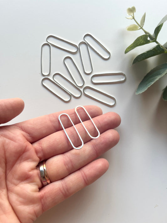 Oval Outline Charm Connectors