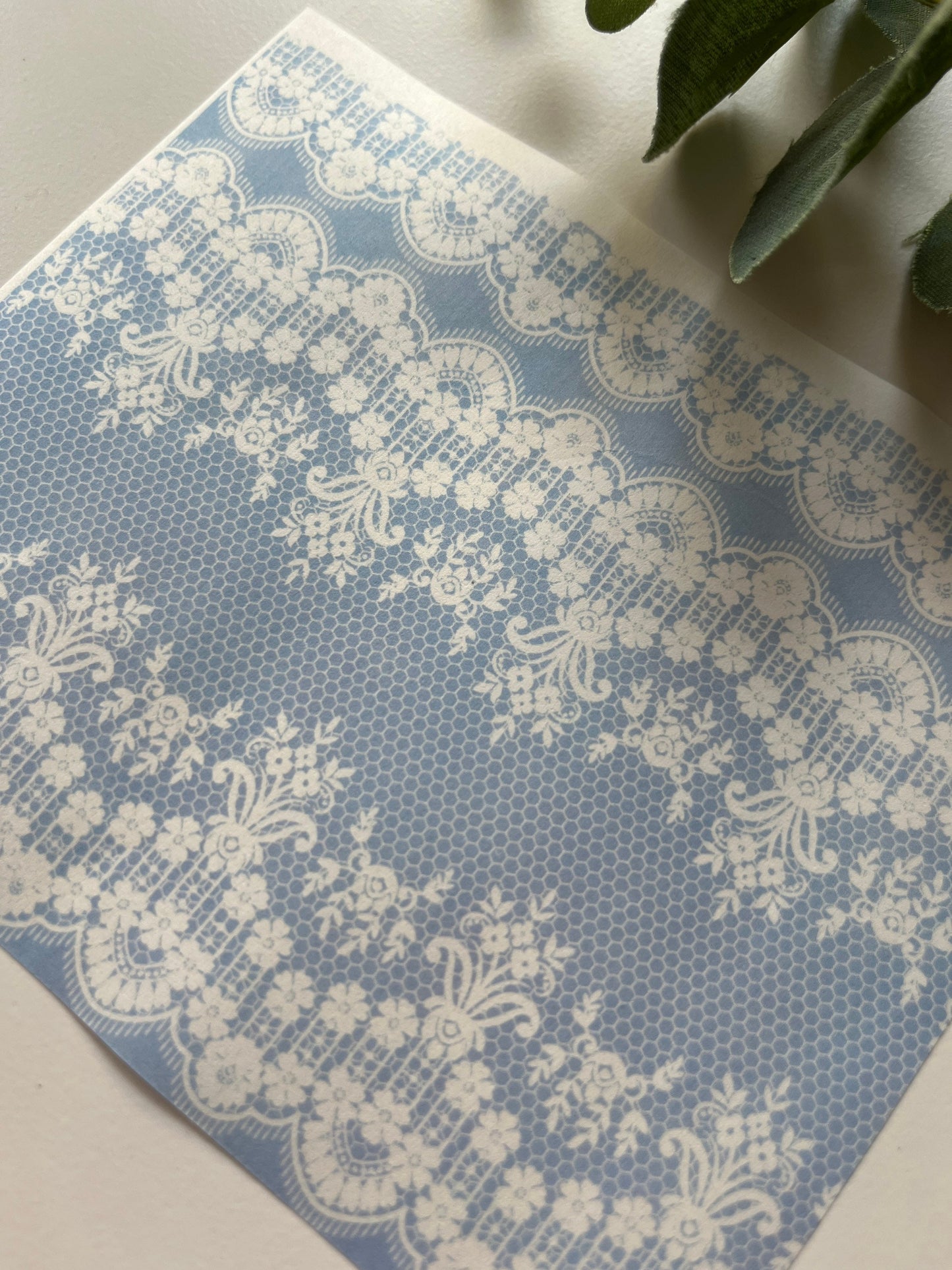 Grey Blue Lace Image Transfer Paper