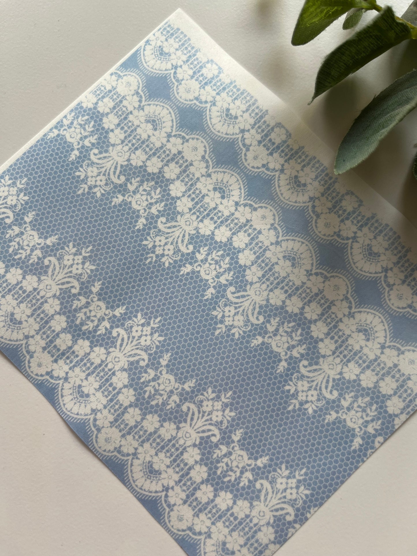 Grey Blue Lace Image Transfer Paper