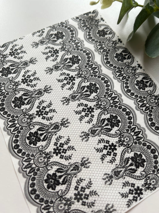 Black Lace Image Transfer Paper