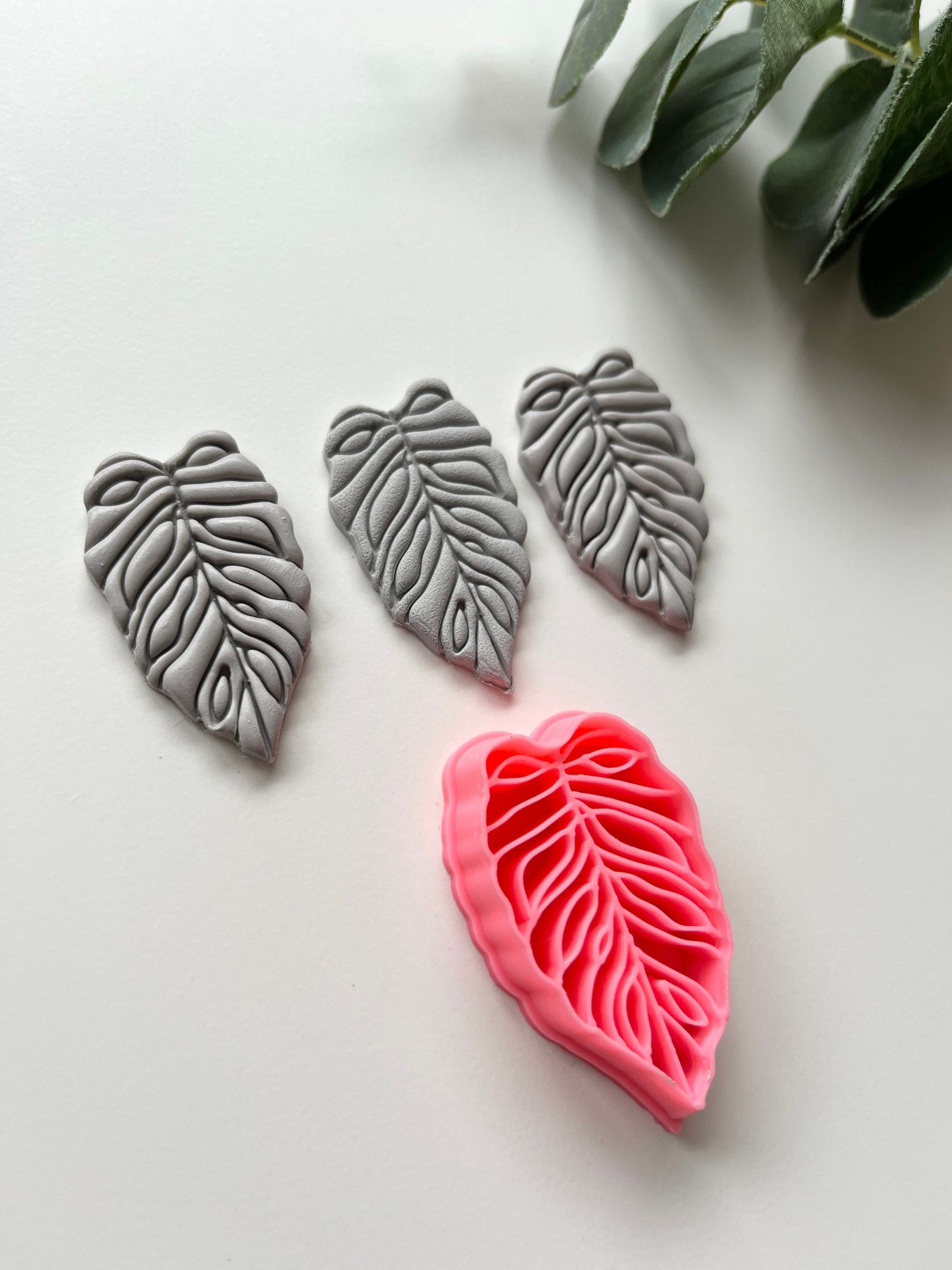Feuille tropicale en relief