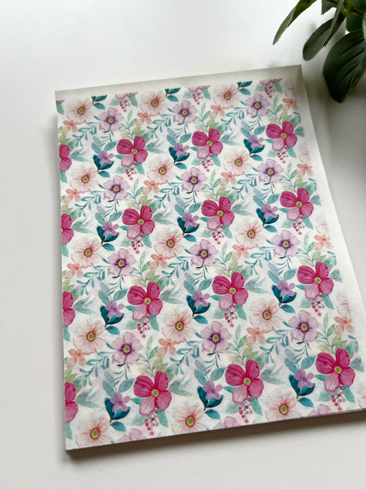 Watercolor Flowers Image Transfer Paper