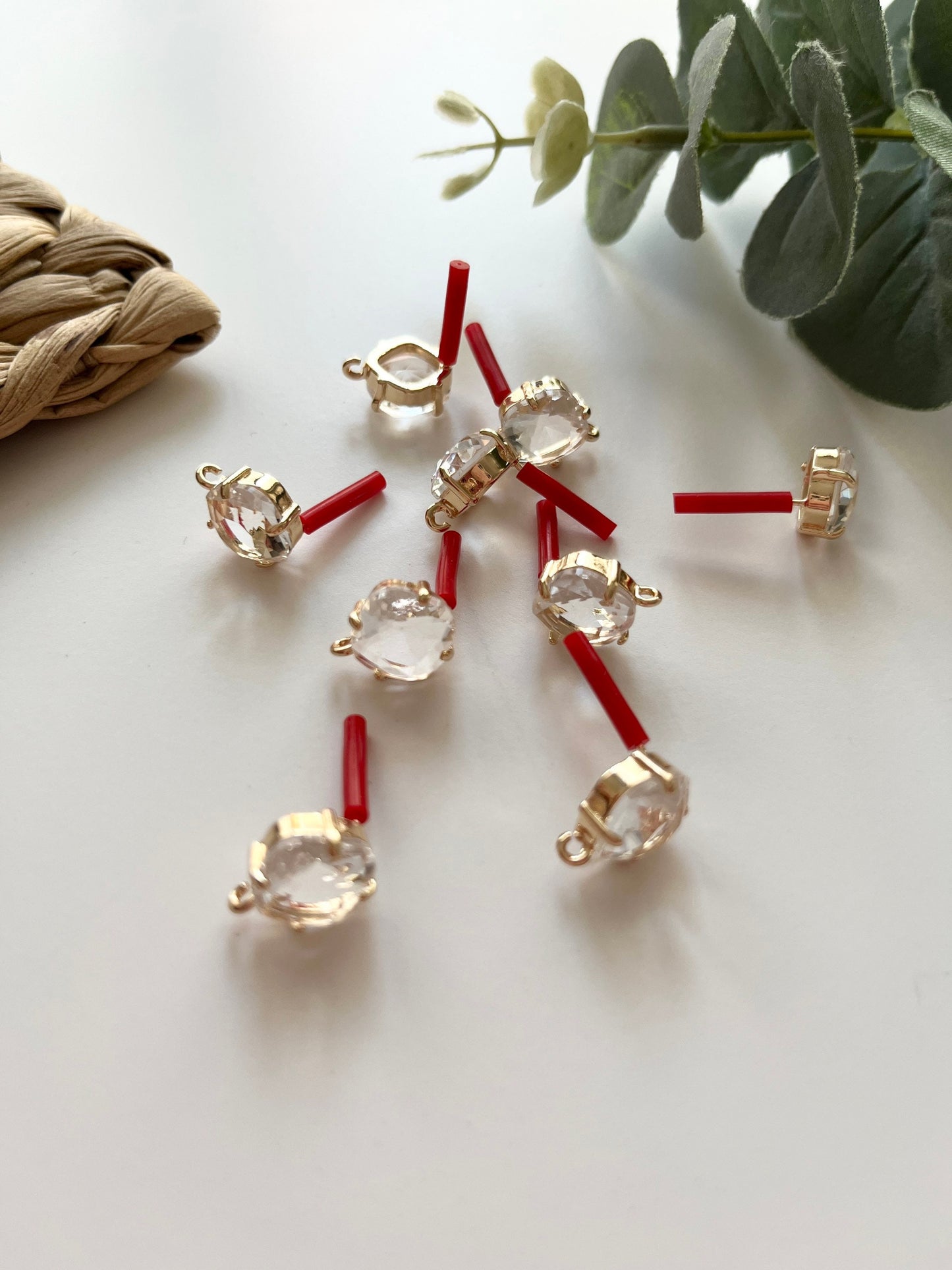 Organic Square Crystal Studs