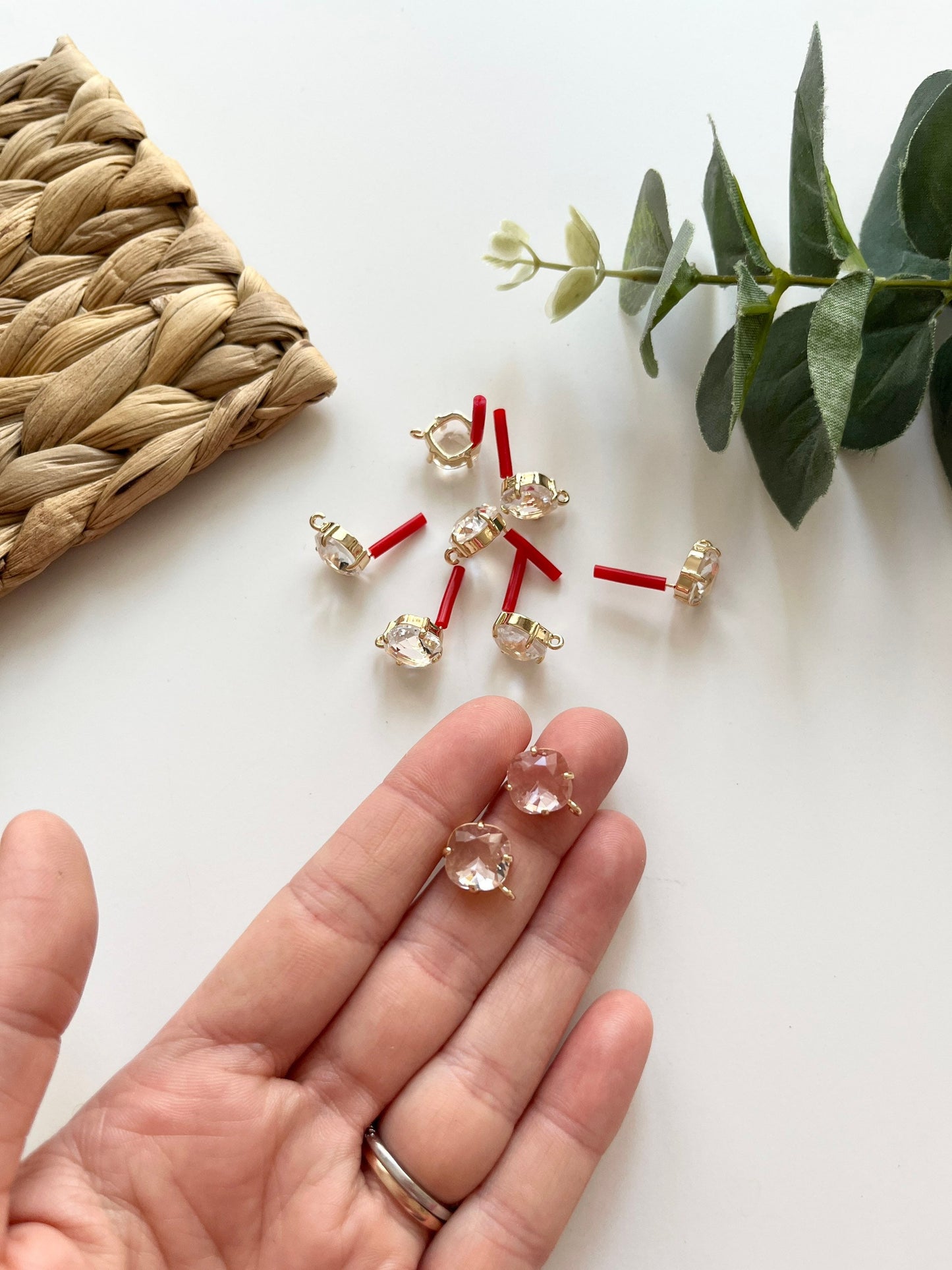 Organic Square Crystal Studs