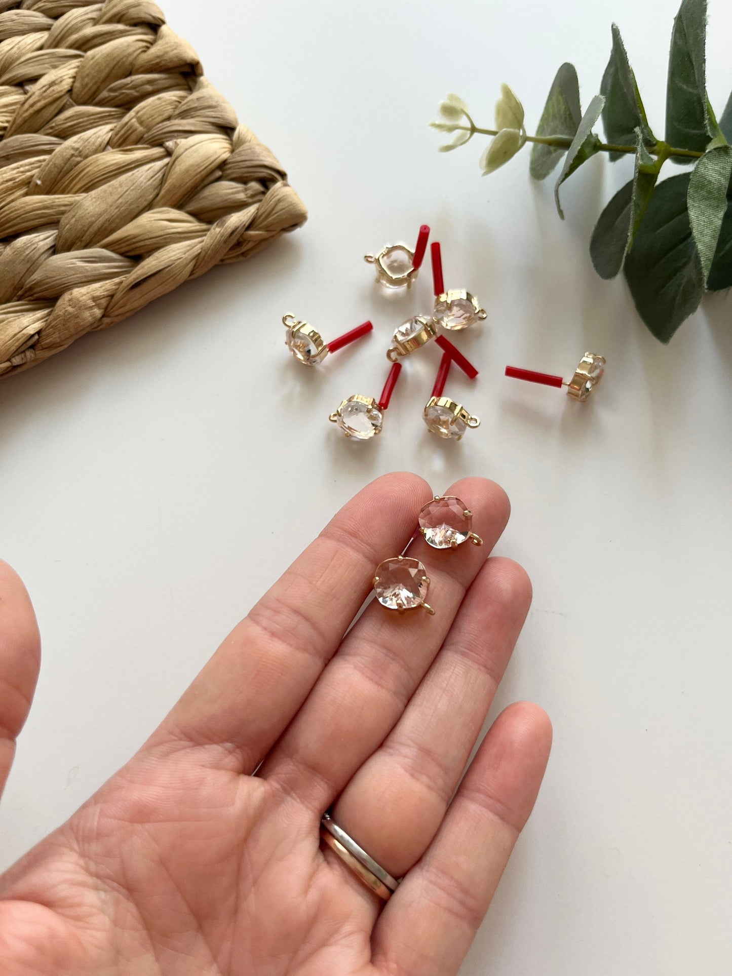 Organic Square Crystal Studs