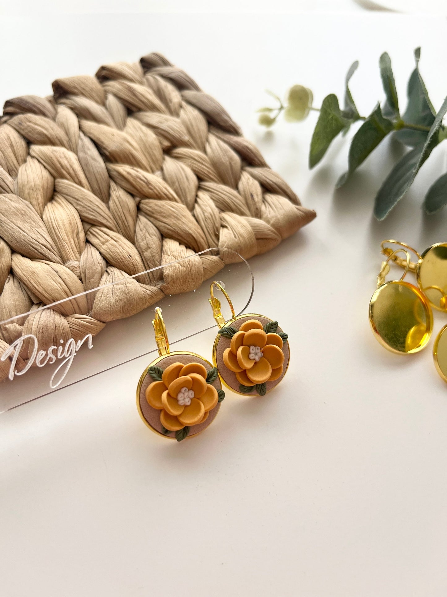 French Hoop Clay Earrings