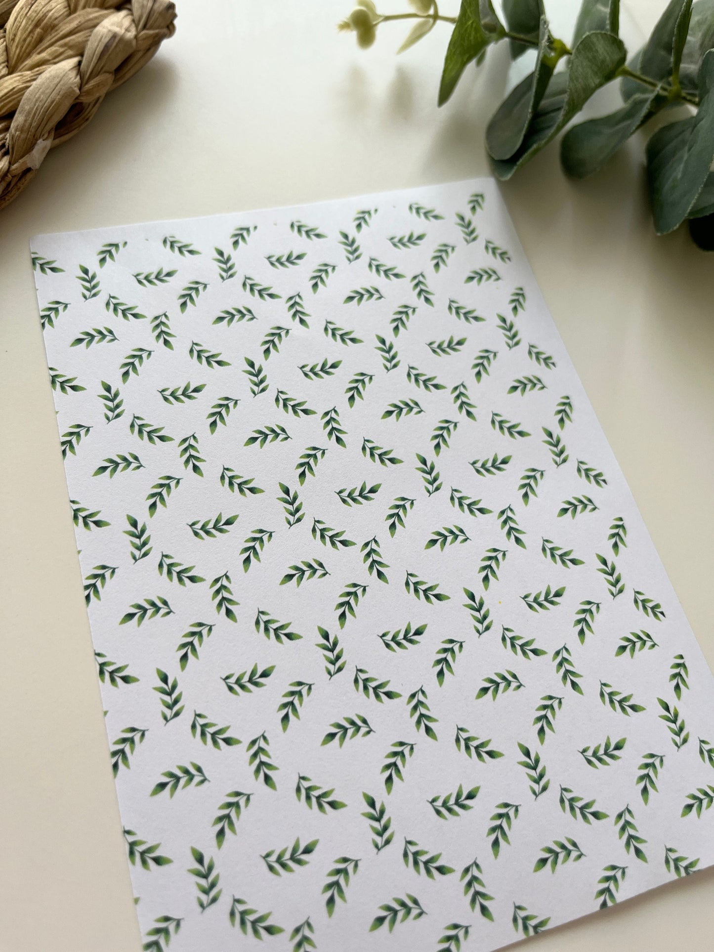 Small Green Leaves Image Transfer Paper