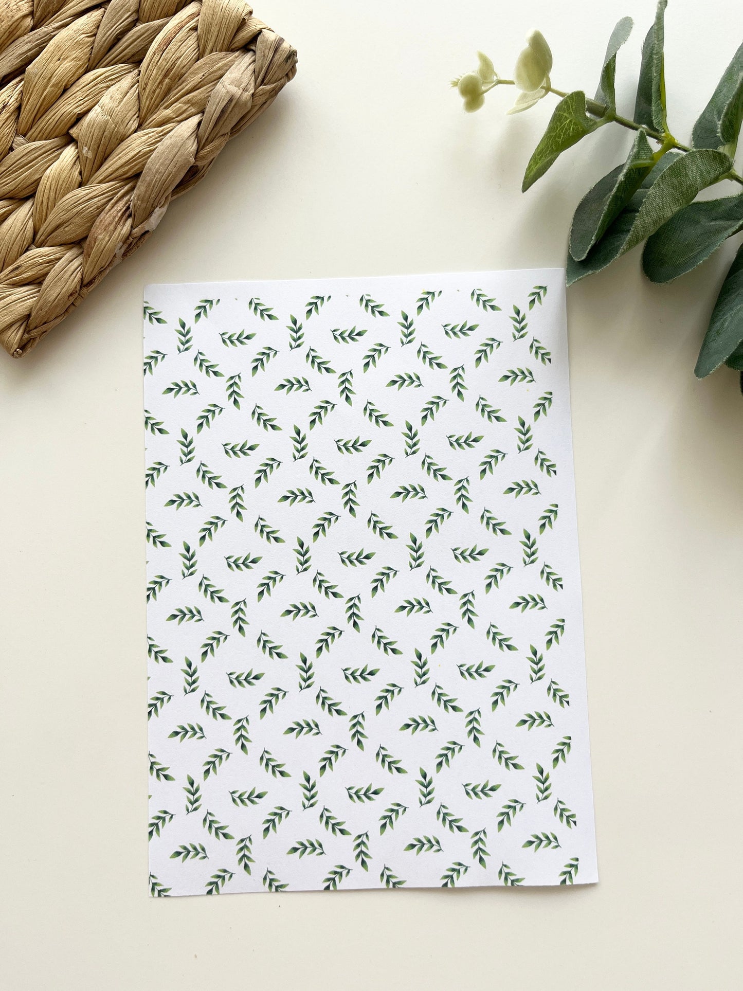 Small Green Leaves Image Transfer Paper