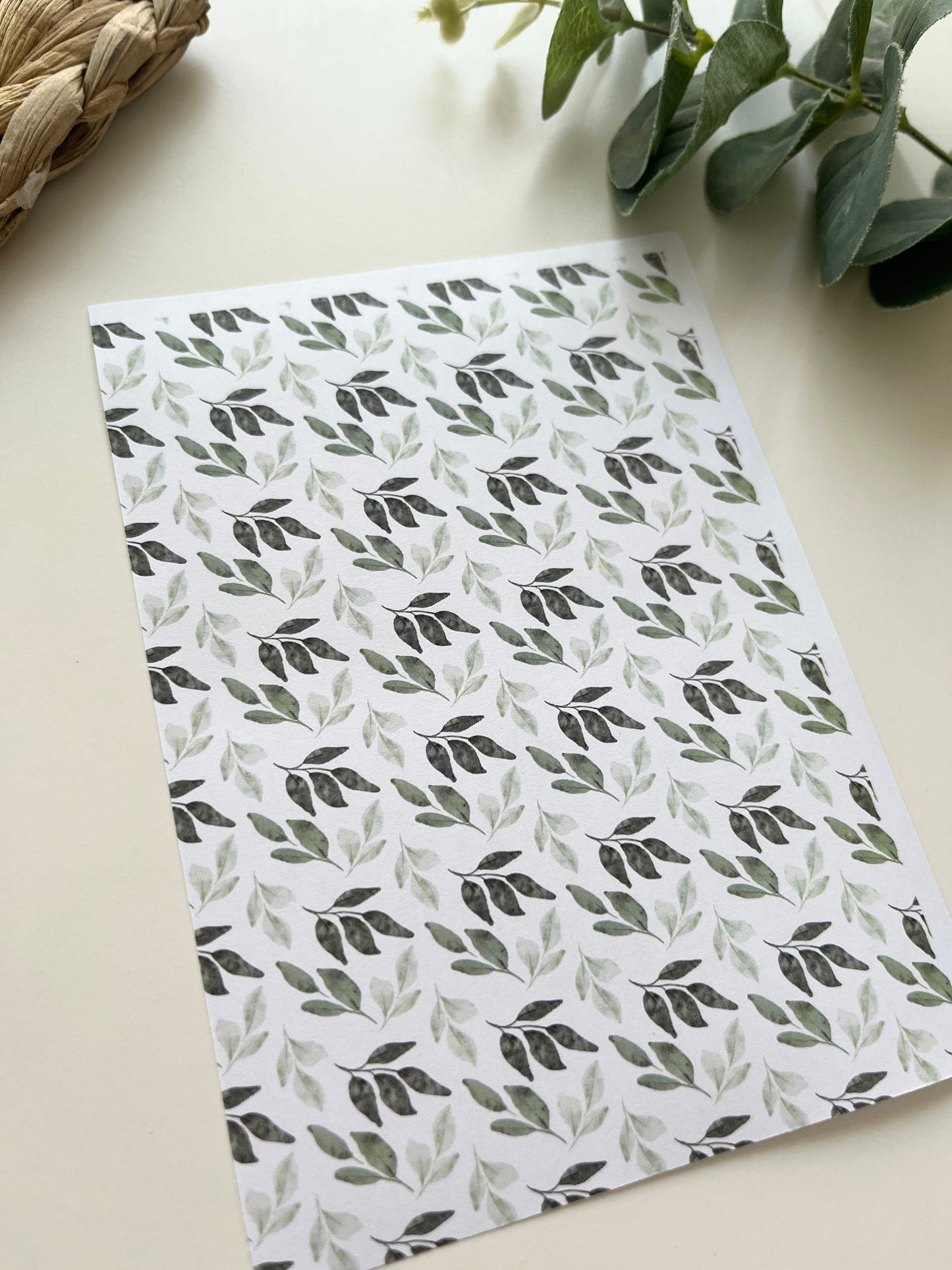 Green Leaves Image Transfer Paper